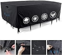 Vista 15 de Tempera Funda para muebles de patio, fundas impermeables para mesas y sillas de exterior, funda para juego de comedor al aire libre, fundas
