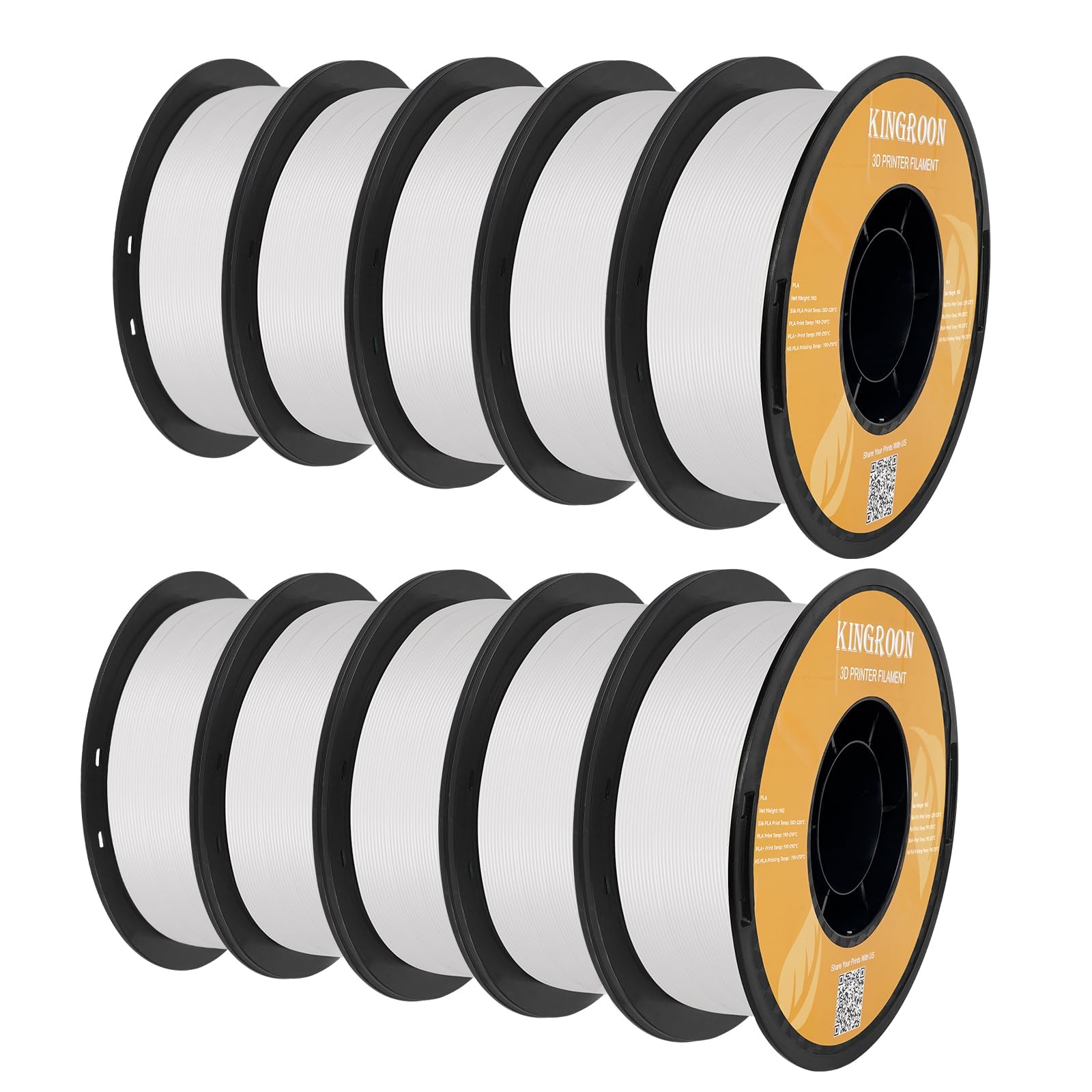 2kg Pack of White High Speed PLA 3D Printer Filament