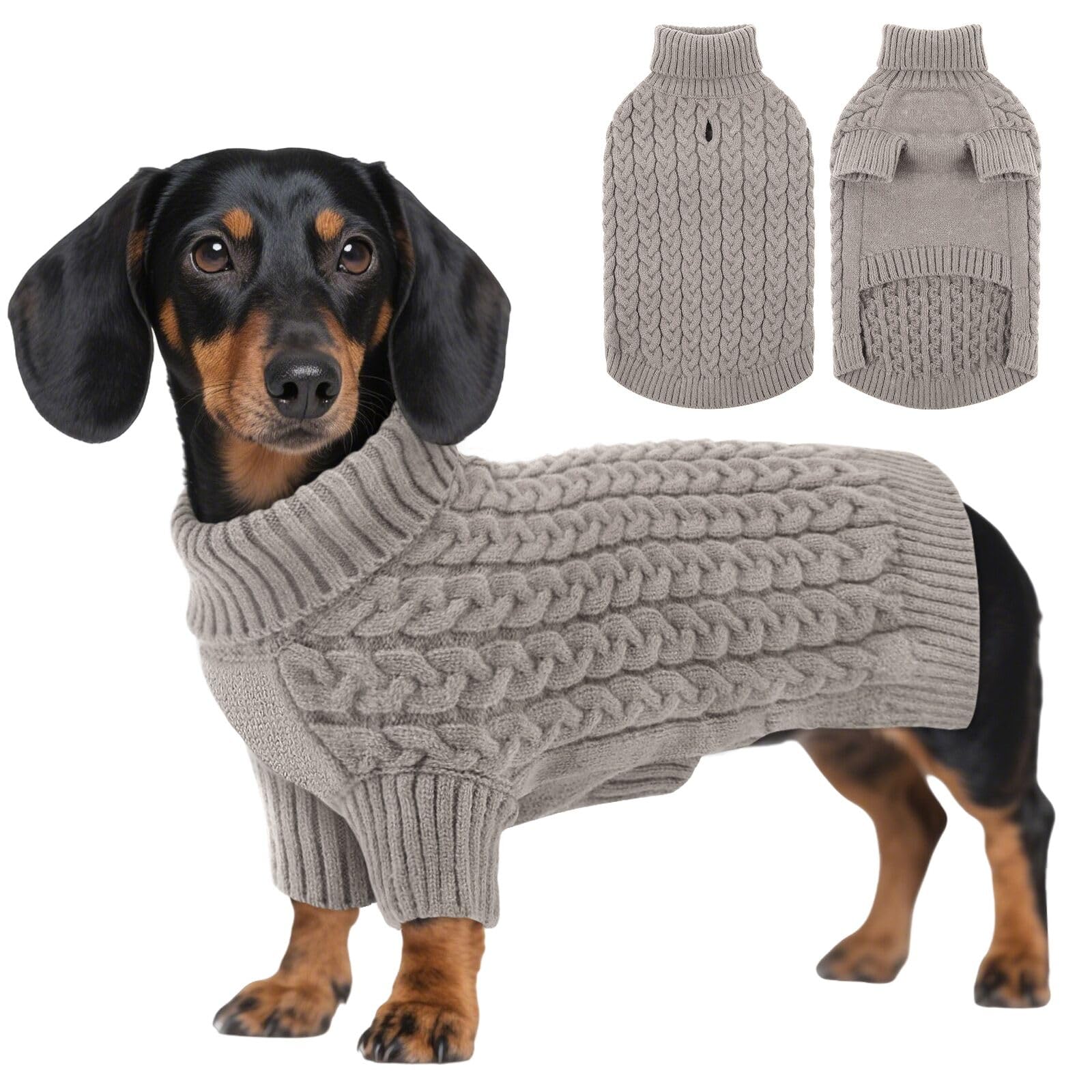 ASENKU Jersey para Perros Mediano M,Jersey de Punto Lavable con Cuello Alto, Suéter para Perros Gato Cálido Ropa de Invierno,Abrigo para Mascotas para Bulldog Frances,Chihuahua,Teckel