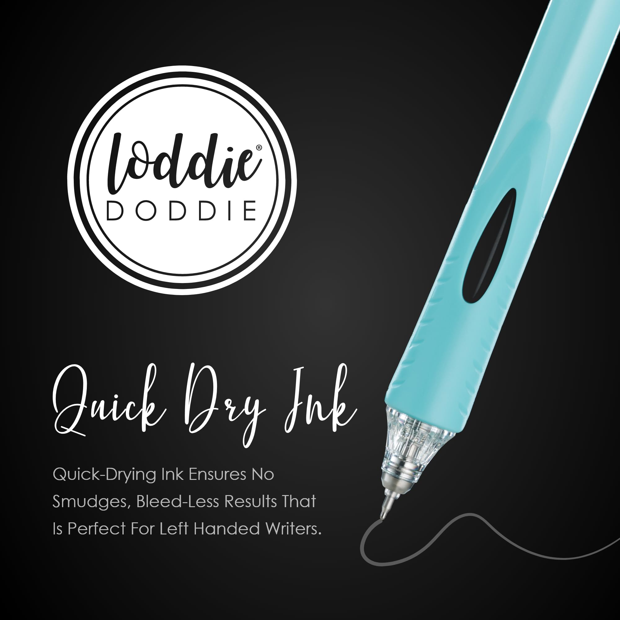 Loddie Doddie 6 bolígrafos de gel retráctiles Hush, bolígrafos de gel de punta de 0.5 mm para diario, barriles de colores, clic silencioso, escritura suave, tinta de secado rápido, juego de bolígrafos