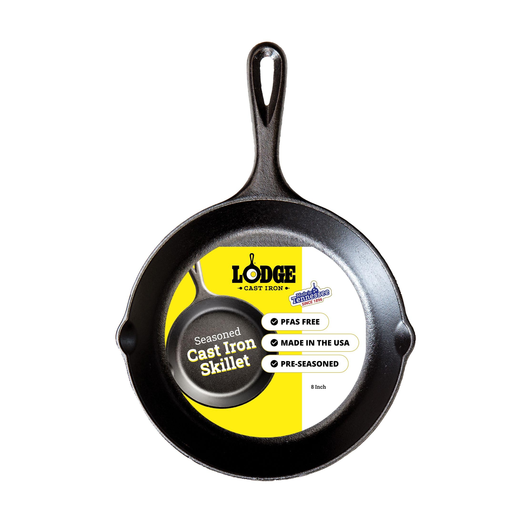 Lodge Seasoned Cast Iron Skillet - PFAS-Free, Non-Toxic Cookware