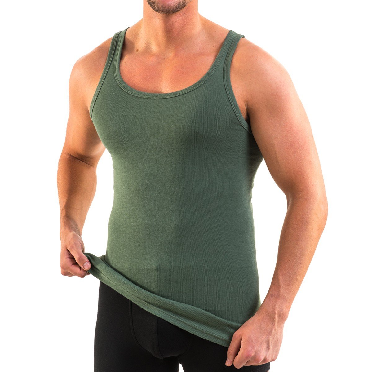 HERMKO 3000 Lot de 4 Débardeur Classic Homme, Maillot de Corps Muscle Tank Top en 100% Coton Biologique Fine côte (Lisse)