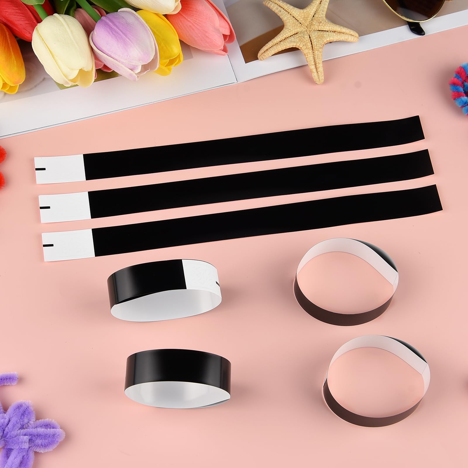 Braccialetti d'ingresso per eventi 400 pezzi per bambini feste Nero