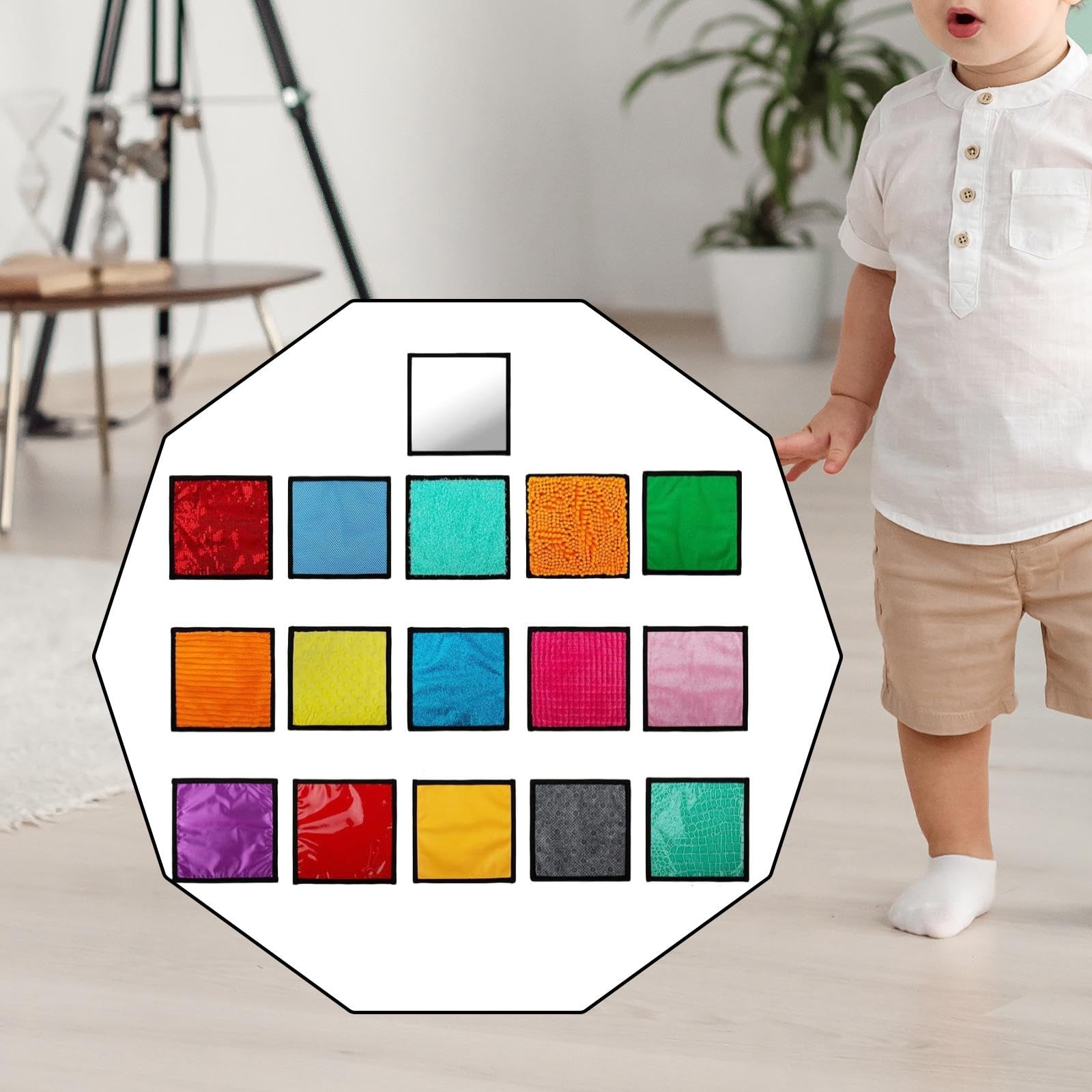 16 Tappetini Sensoriali con Texture, Adatti All'esplorazione Infantile dai 3 Ai 6 Anni.