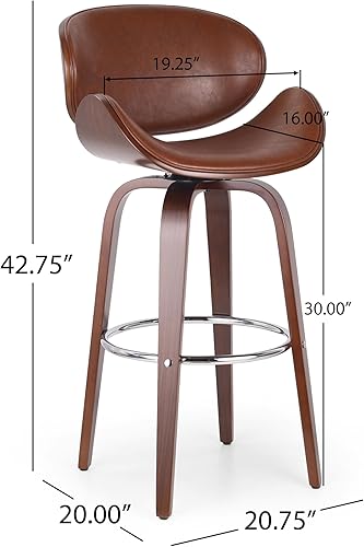 Miniatura 3 de Swivel Bar Stools Counter Height Stools Modern Dining Chairs Kitchen Chairs Desk Chair Table & Chair Sets Wood Frame Furniture,Brown-1