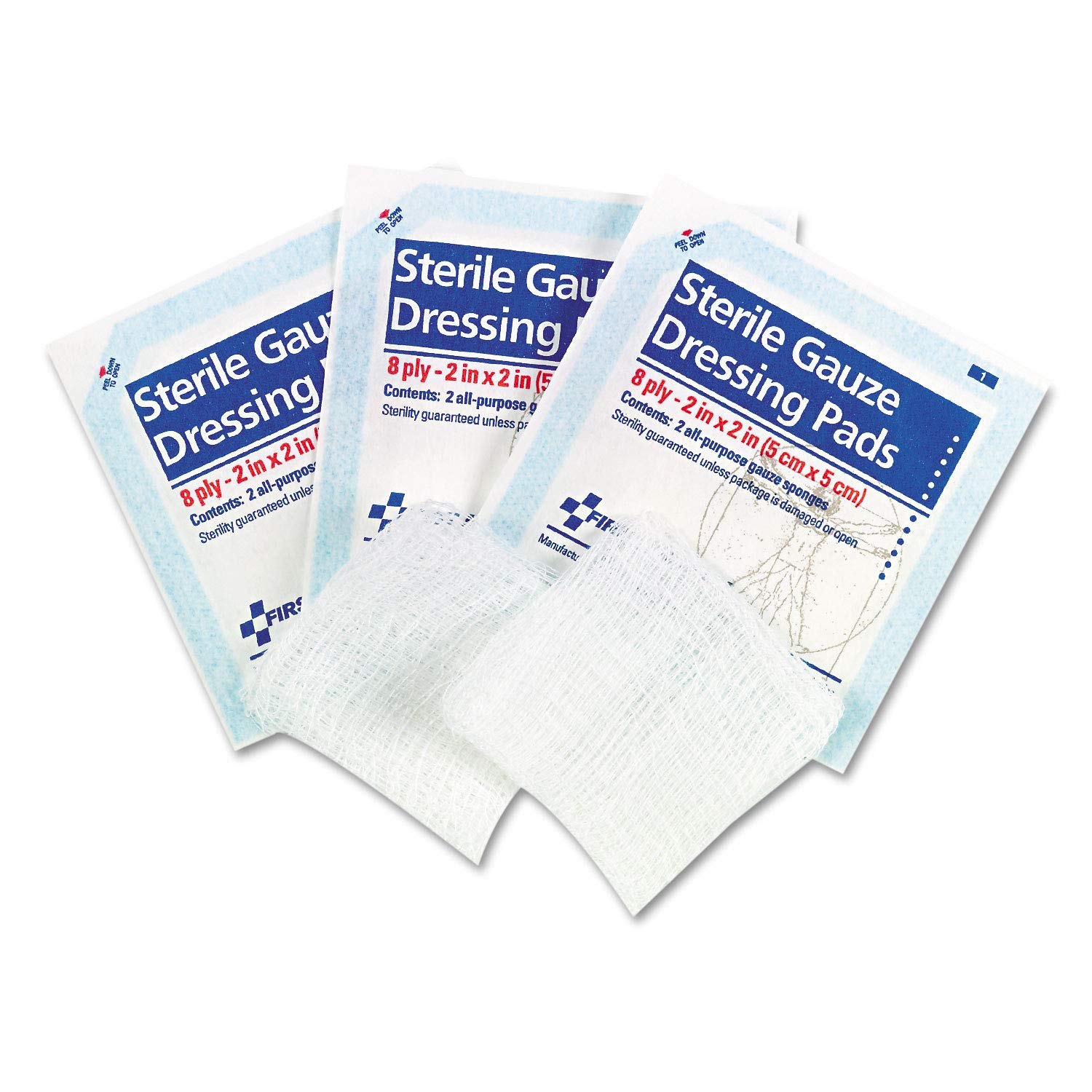 First Aid Only Sterile Gauze Dressing Pads, 2" x 2", 5 Count -FAE-5000 — Amazon image 2