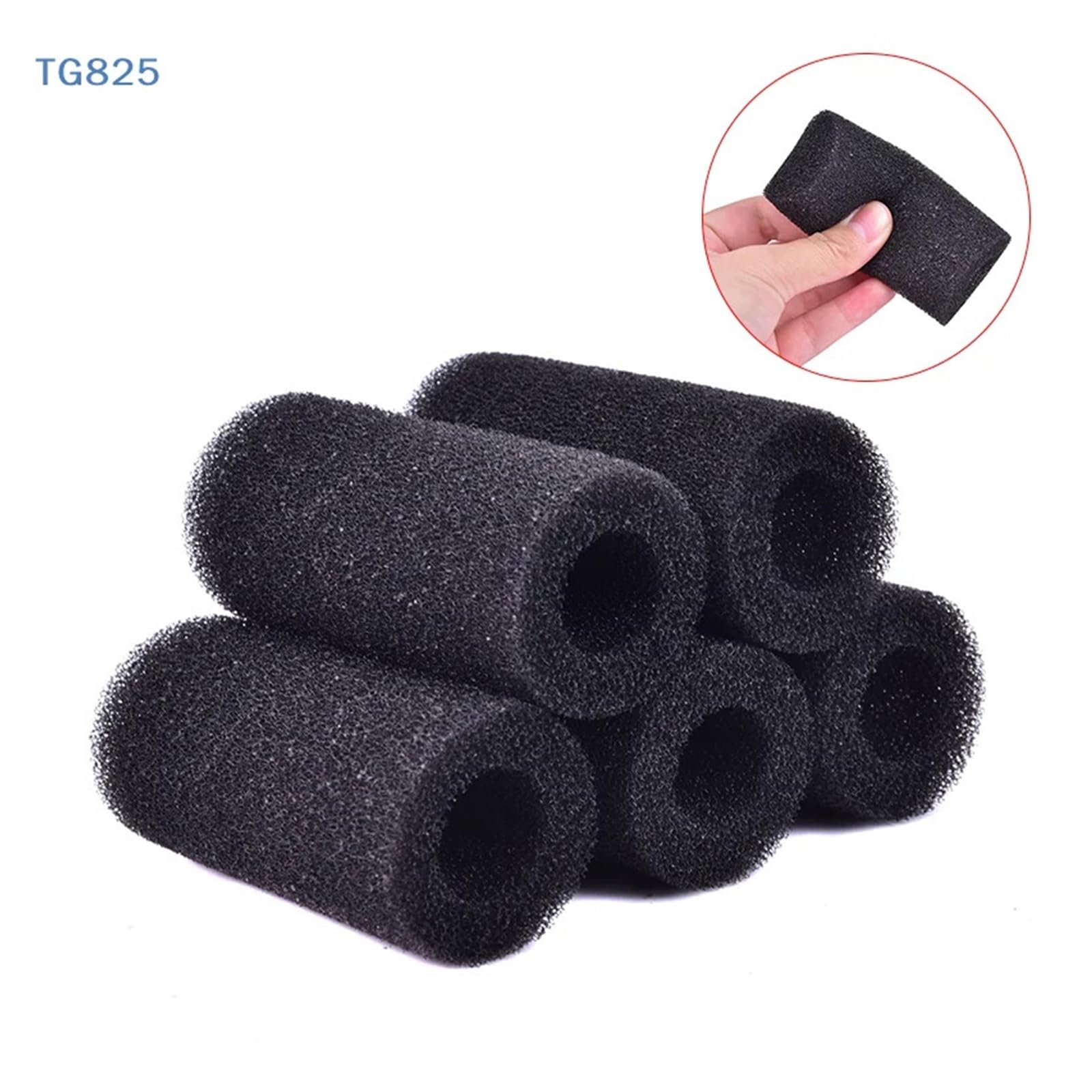Cubierta Protectora de Filtro Acuario Esponja Negra 5 Piezas