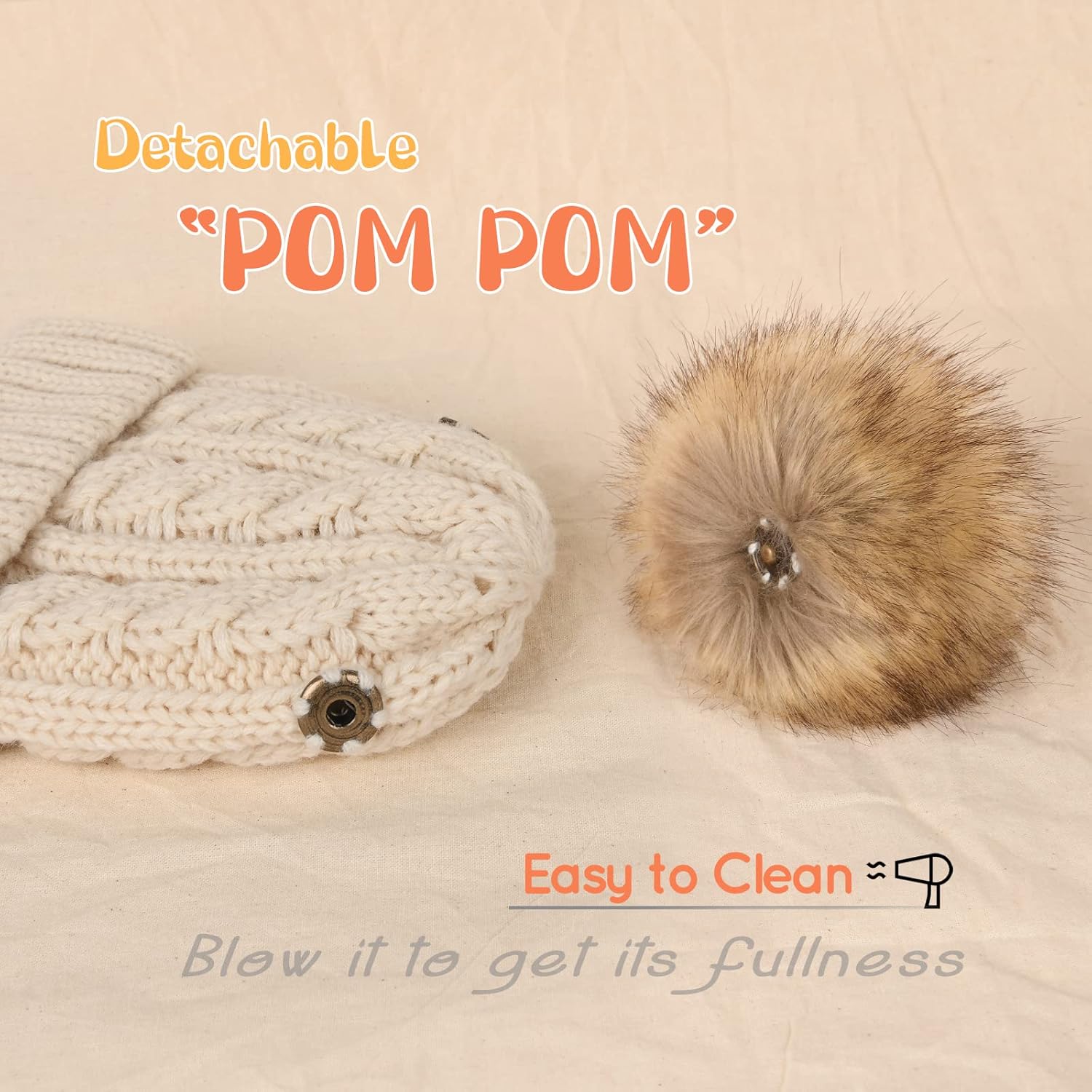 FURTALK Toddler Warm Winter Hat Kids Baby Knitted Soft Beanie with Double Faux Fur Pom Poms for Girls Boys - Image 8