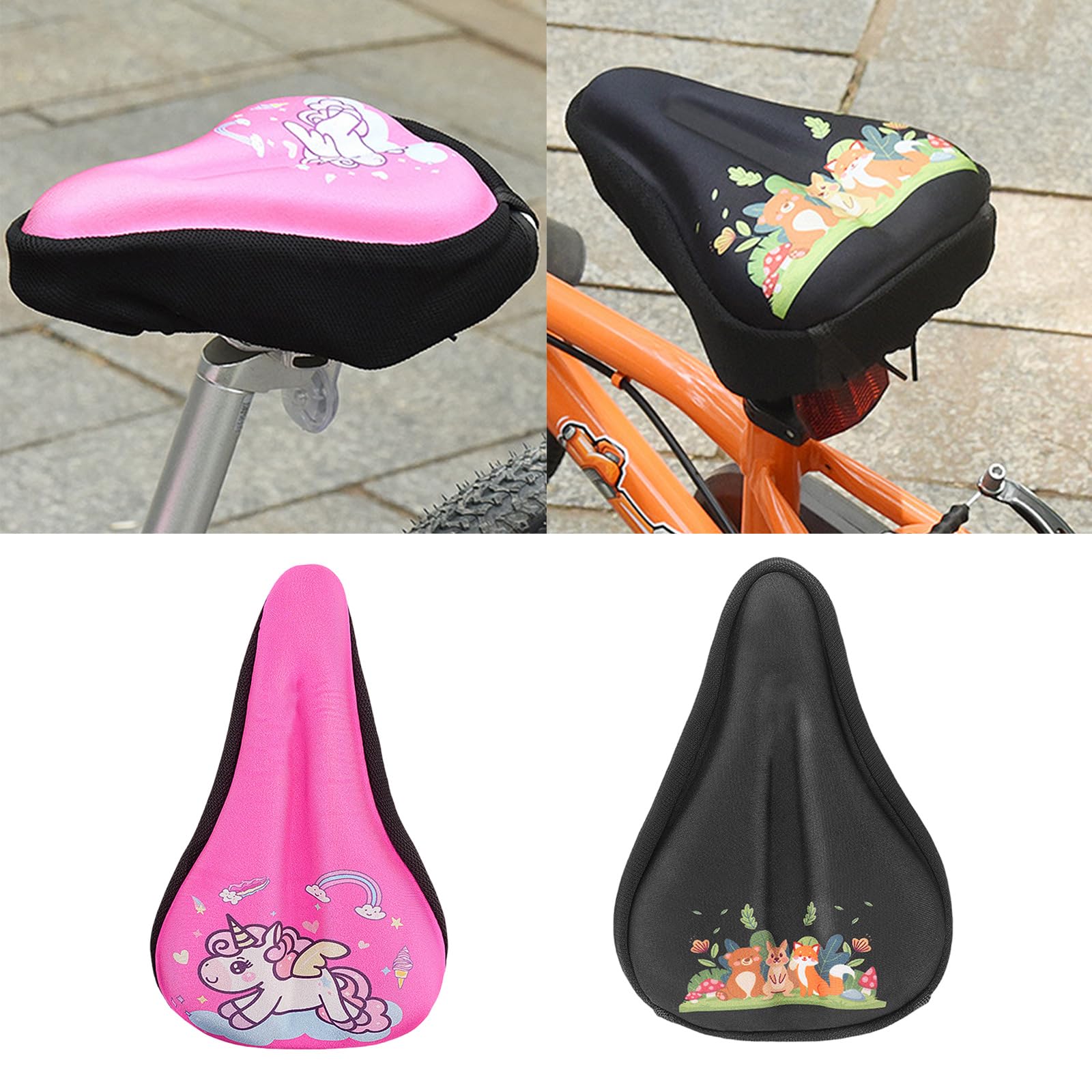 Kids Bicycles Seats Cushions Covers Soft Memory Foams Bike Seats Cushions Bike Seats Protector Thickened Bicycles Saddles Pad
