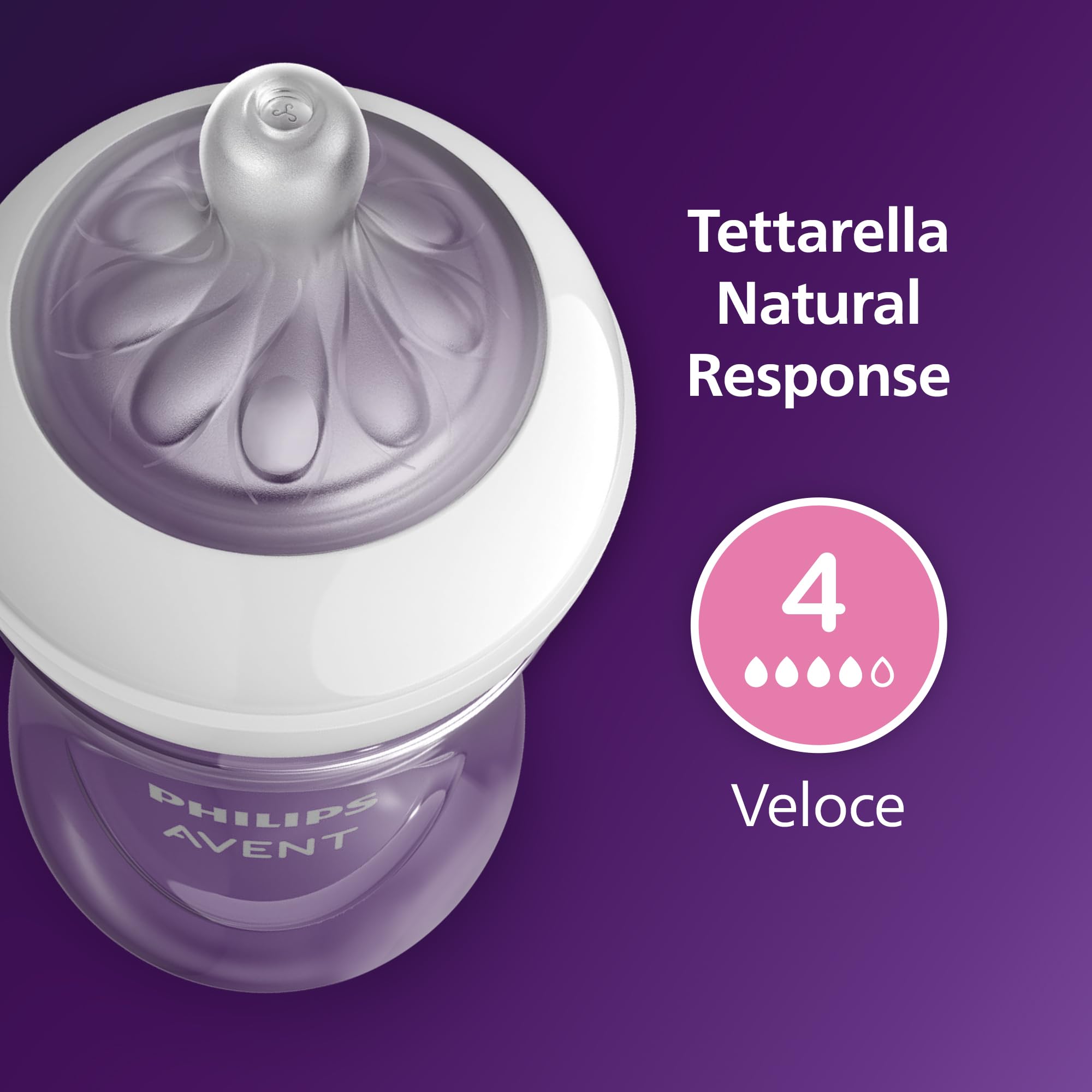 Philips Avent Natural Response Baby Bottle da 330 ml con flusso 4 (tettarella 3m+), modello SCY906/11