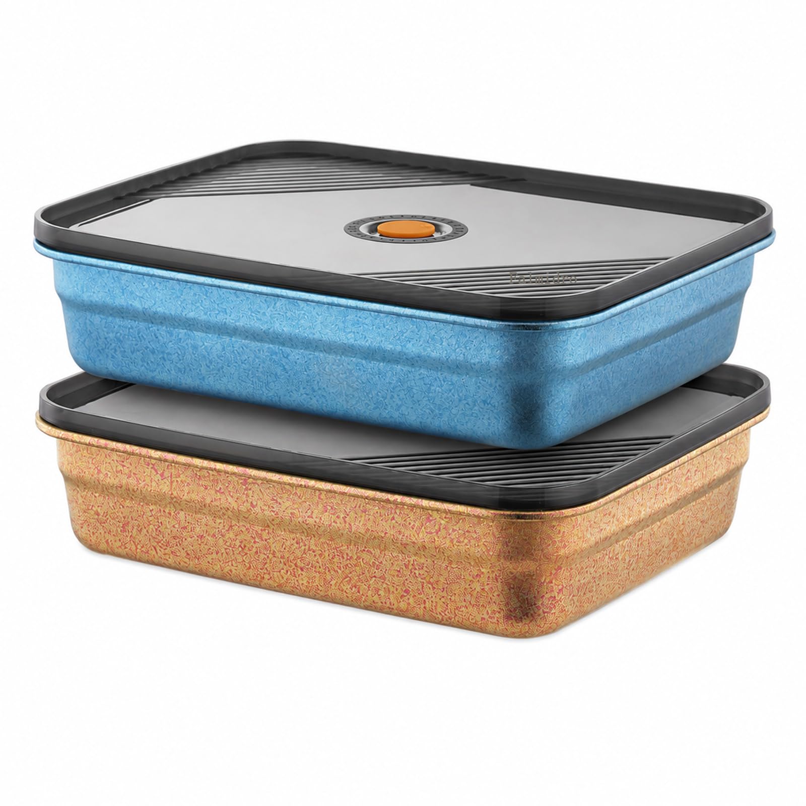 [Paquet de 2] récipients de préparation de repas en titane, boîte de stockage des aliments avec couvercles,Style b