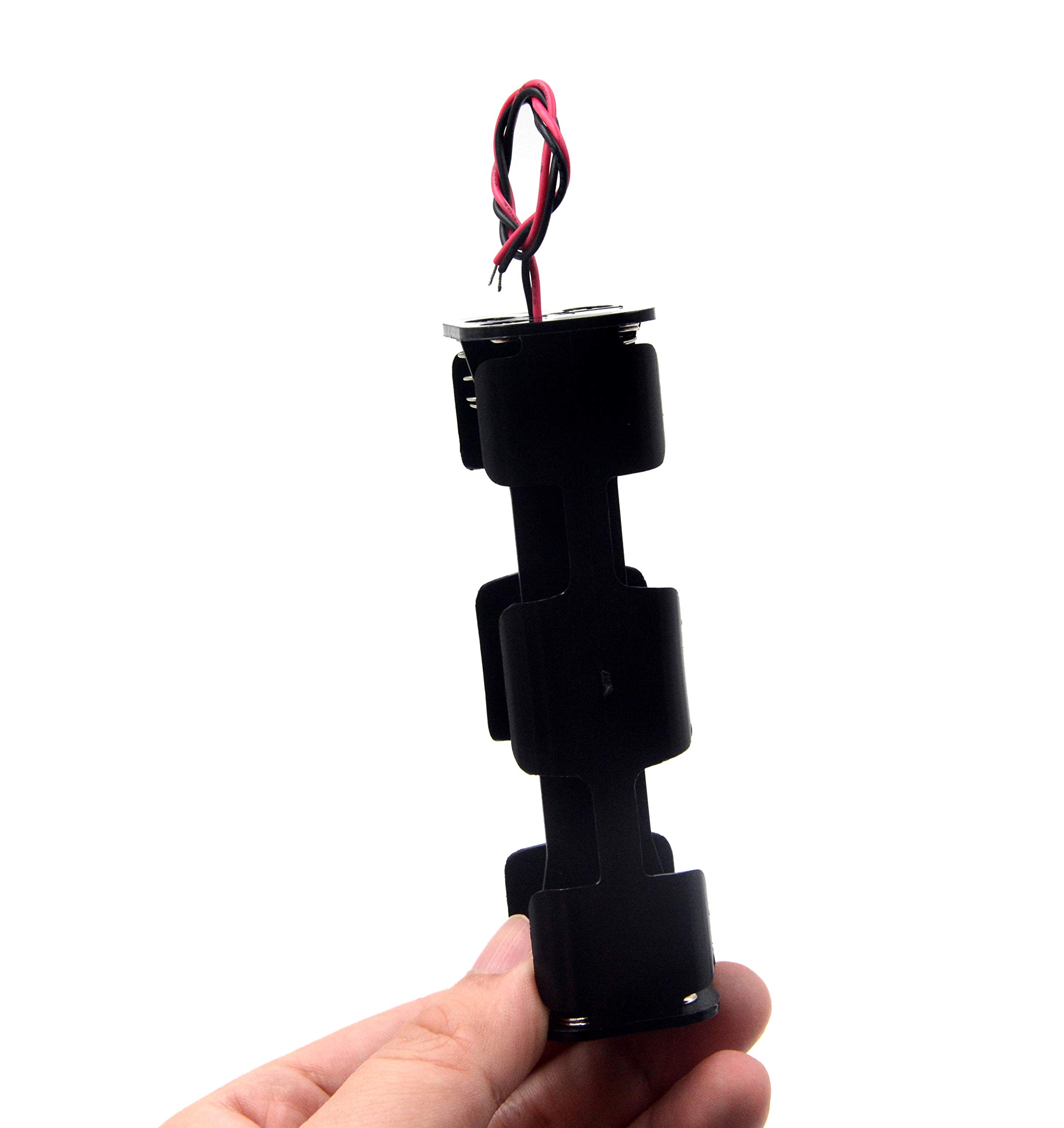 LAMPVPATH 8x AA Batteriehalter Set (3 Stück) – 12V Ausgang, Mit Kabeln, Schwarz