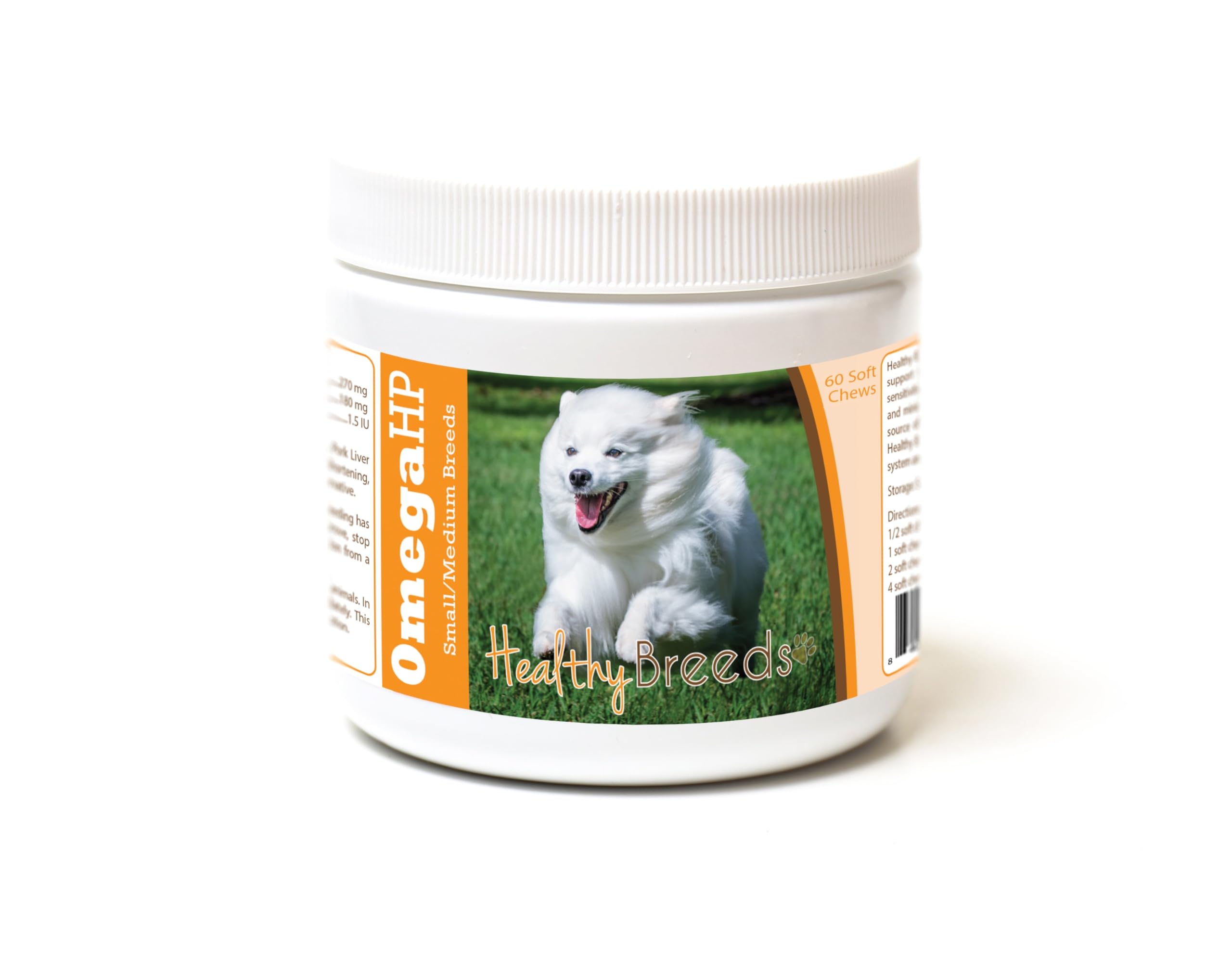 Healthy Breeds American Eskimo Dog Omega HP Fatty Acid Skin and Coat Support Soft Chews 60 Count
