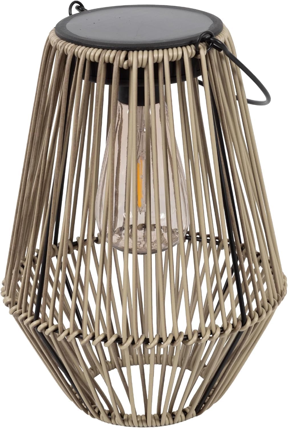Gadgy Lampada Solare da Giardino con Effetto Rattan – Lanterna Solare per Esterni Impermeabile – Luce Decorativa a LED per Giardino, Balcone o Tavolo – Ricaricabile ed Ecologica
