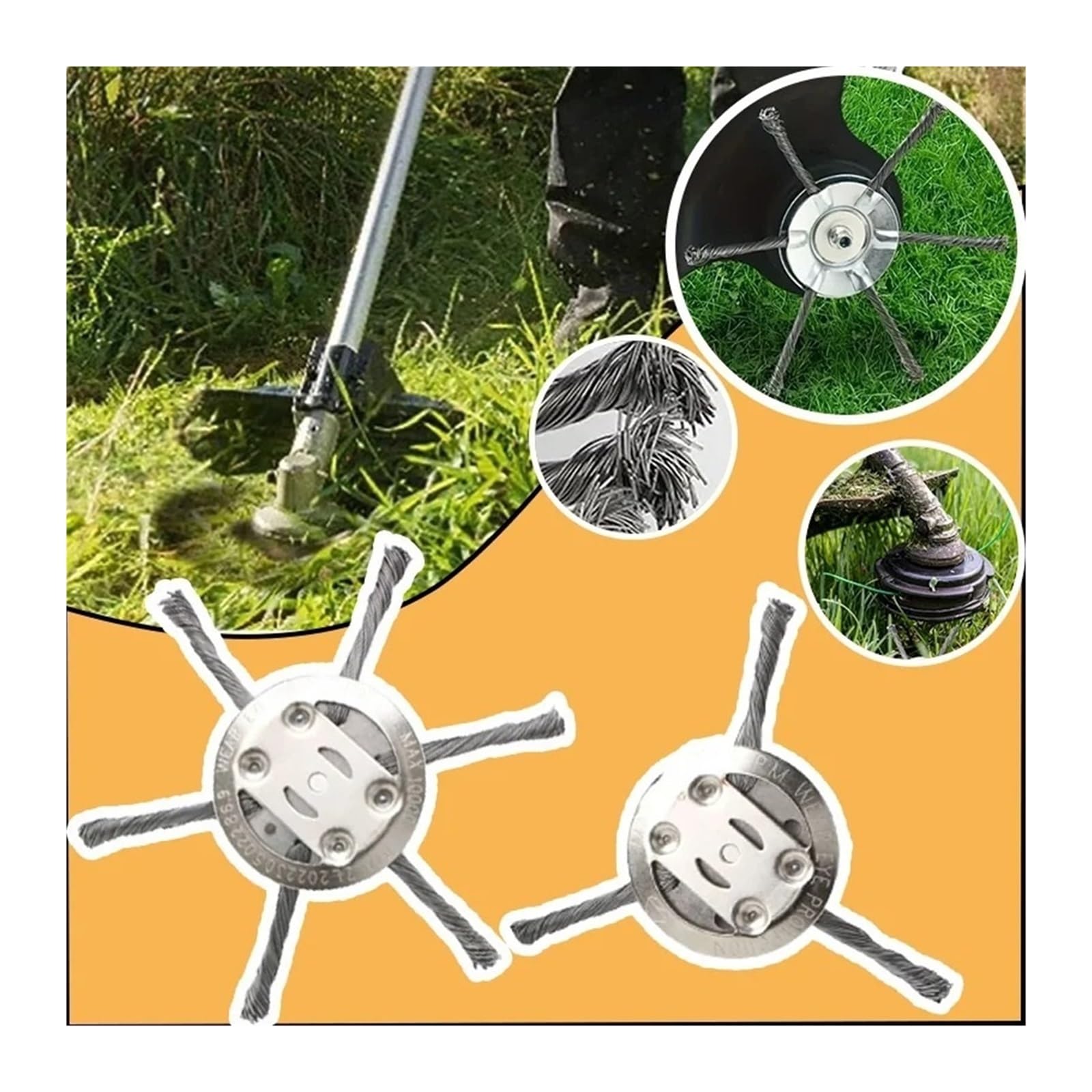 Accesorios universales de Cuchilla cortacésped Alambre Acero, Cabezal Corte for el hogar, jardín, Limpieza Malas Hierbas, máquina deshierbe(2pcs3)