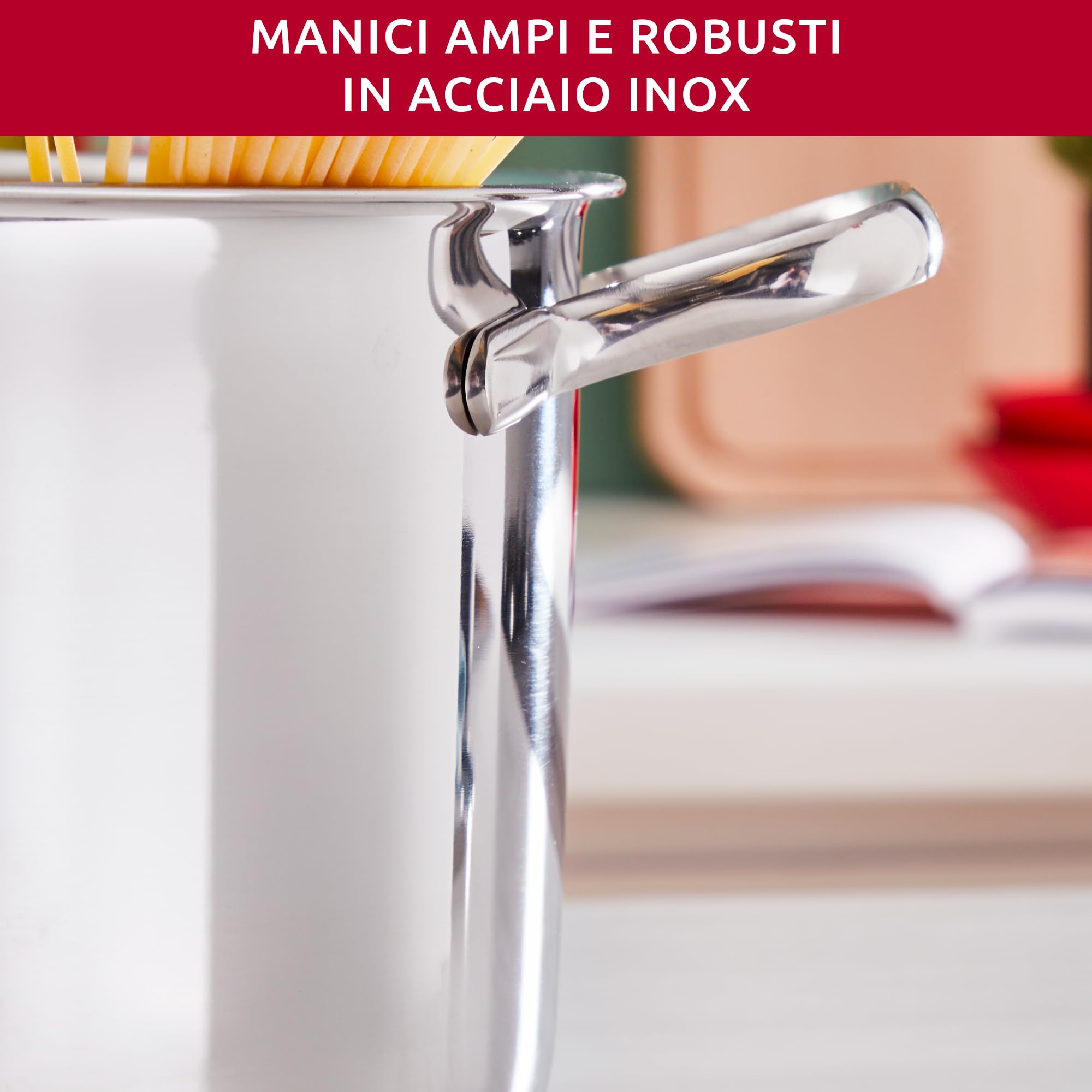 Lagostina Sfiziosa Set di Pentole Induzione, Gas e Forno in Acciaio Inox 18/10, 24 Pezzi, Fondo Lagoseal Plus, con 5 Casseruole, 3 Pentole, Bollilatte, 8 Coperchi, 7 Utensili Cucina