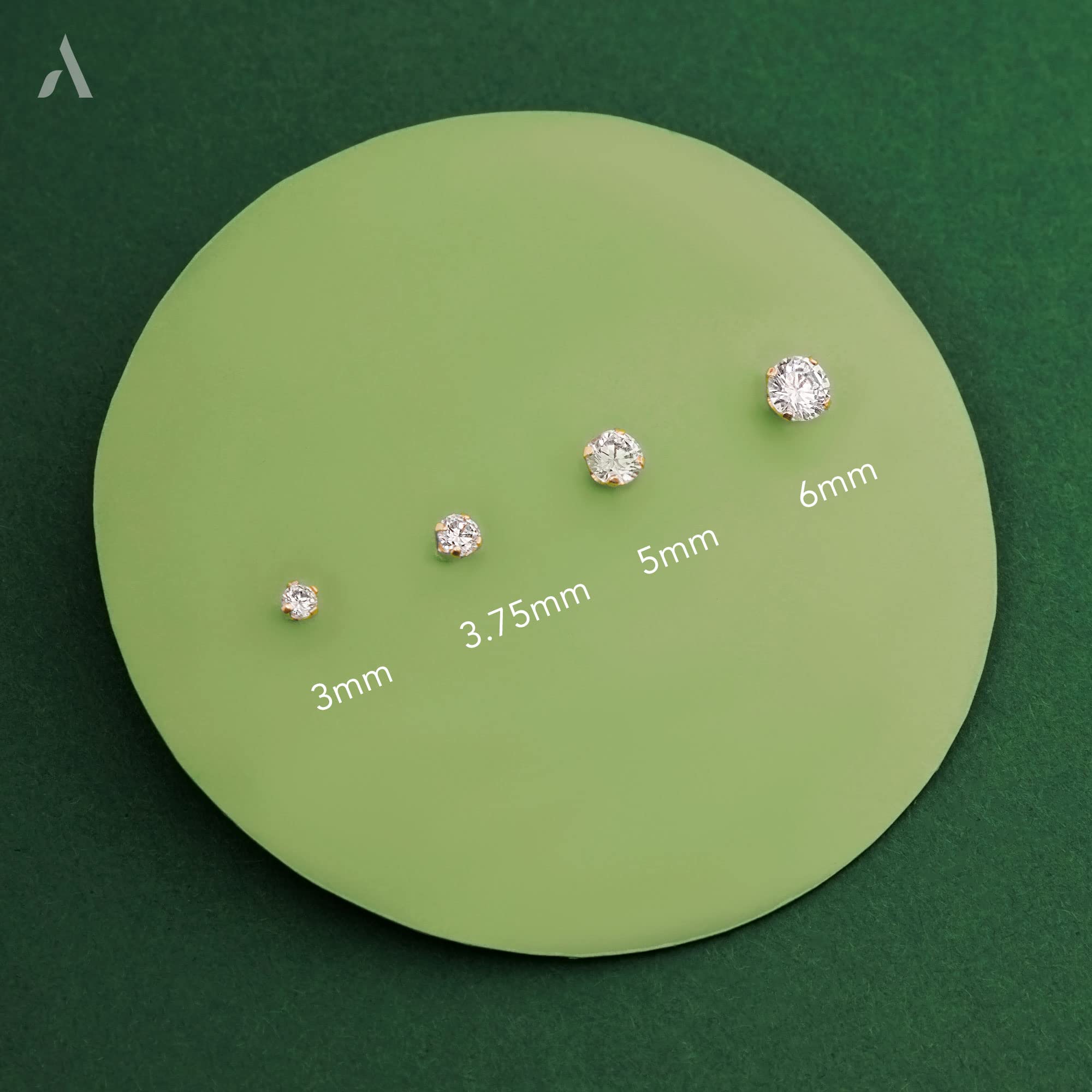 Amberta Allure Damen Ohrstecker aus 9K Gold mit Zirkonia