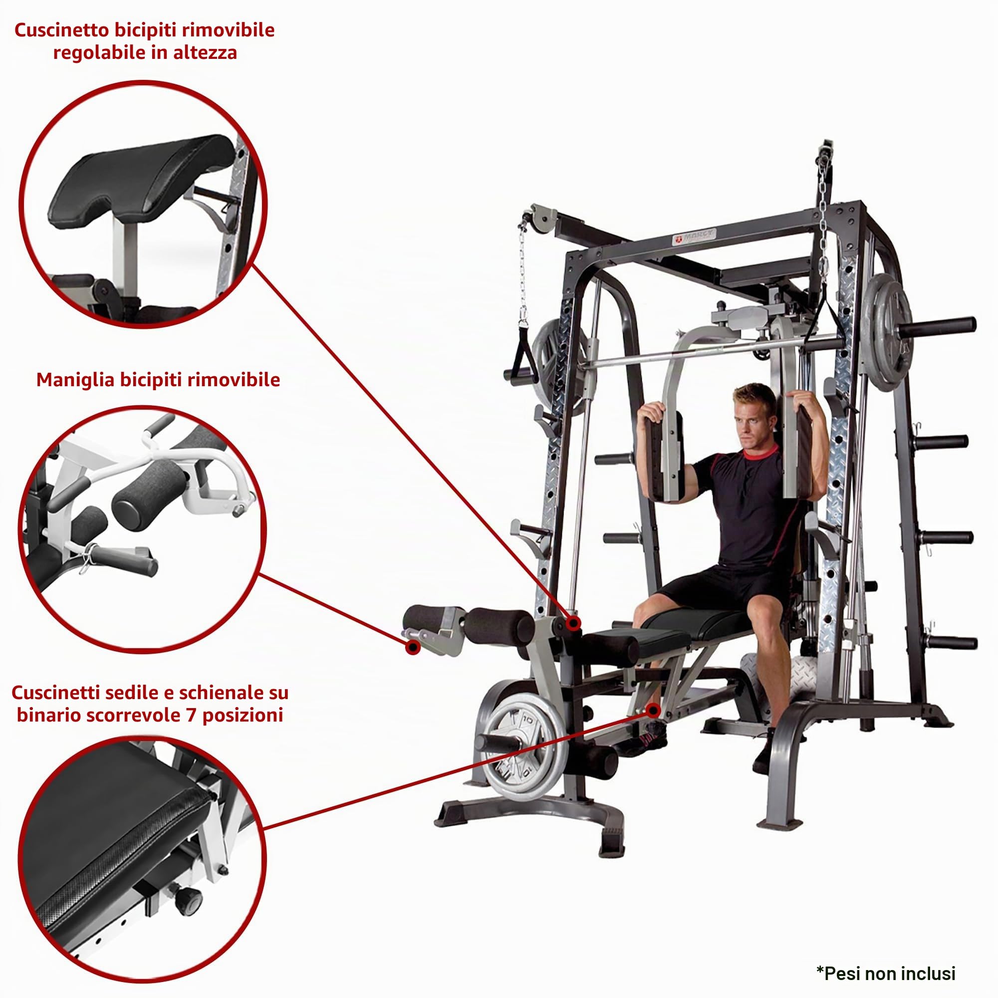 Marcy - Smith Machine MD-9010G, Panca Ginnica con Sollevamento Pesi ad Uso Domestico