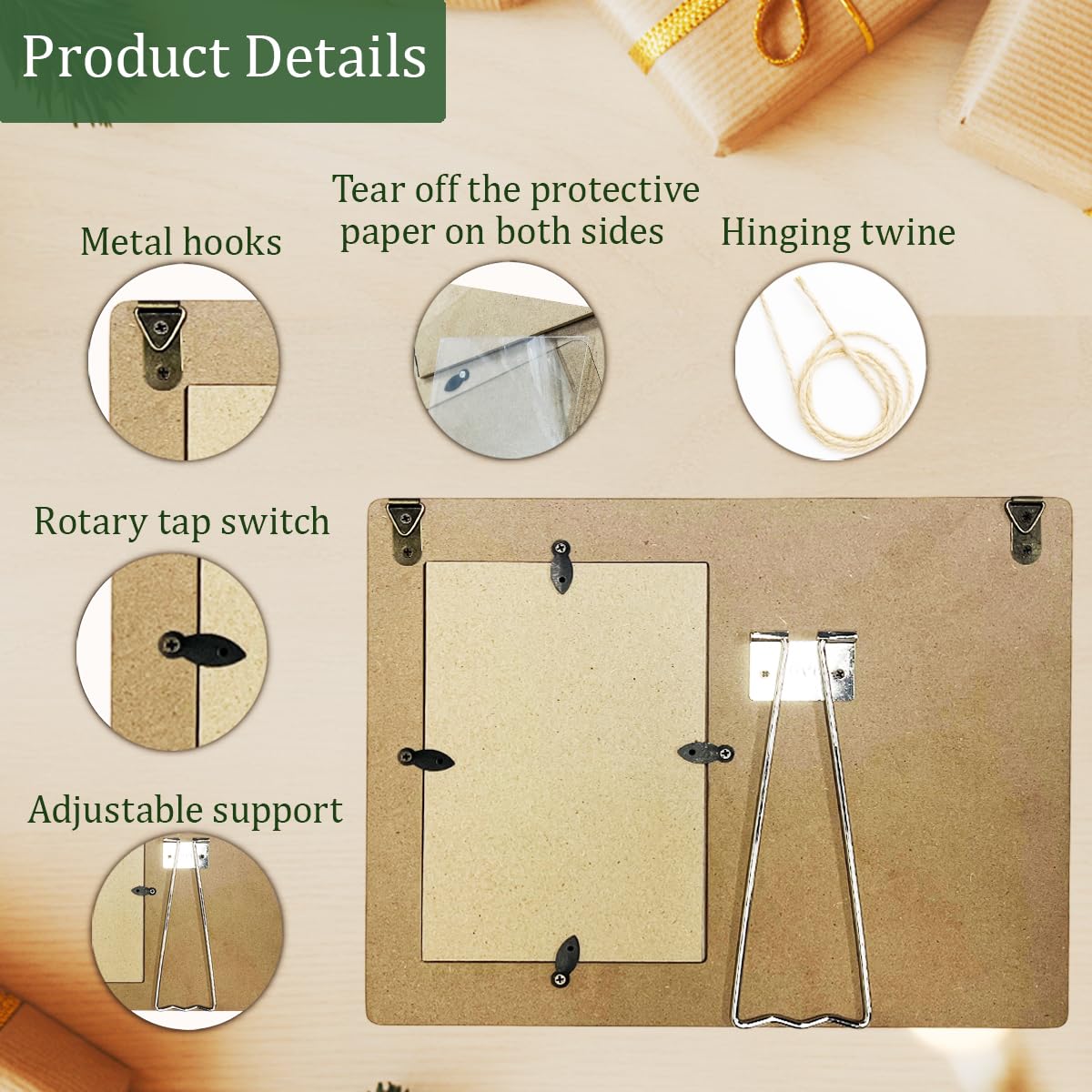Long Distance Relationship Gifts Wooden Picture Frame for Couple Girlfriend Boyfriend, Couple Gifts Picture Frame for Lover