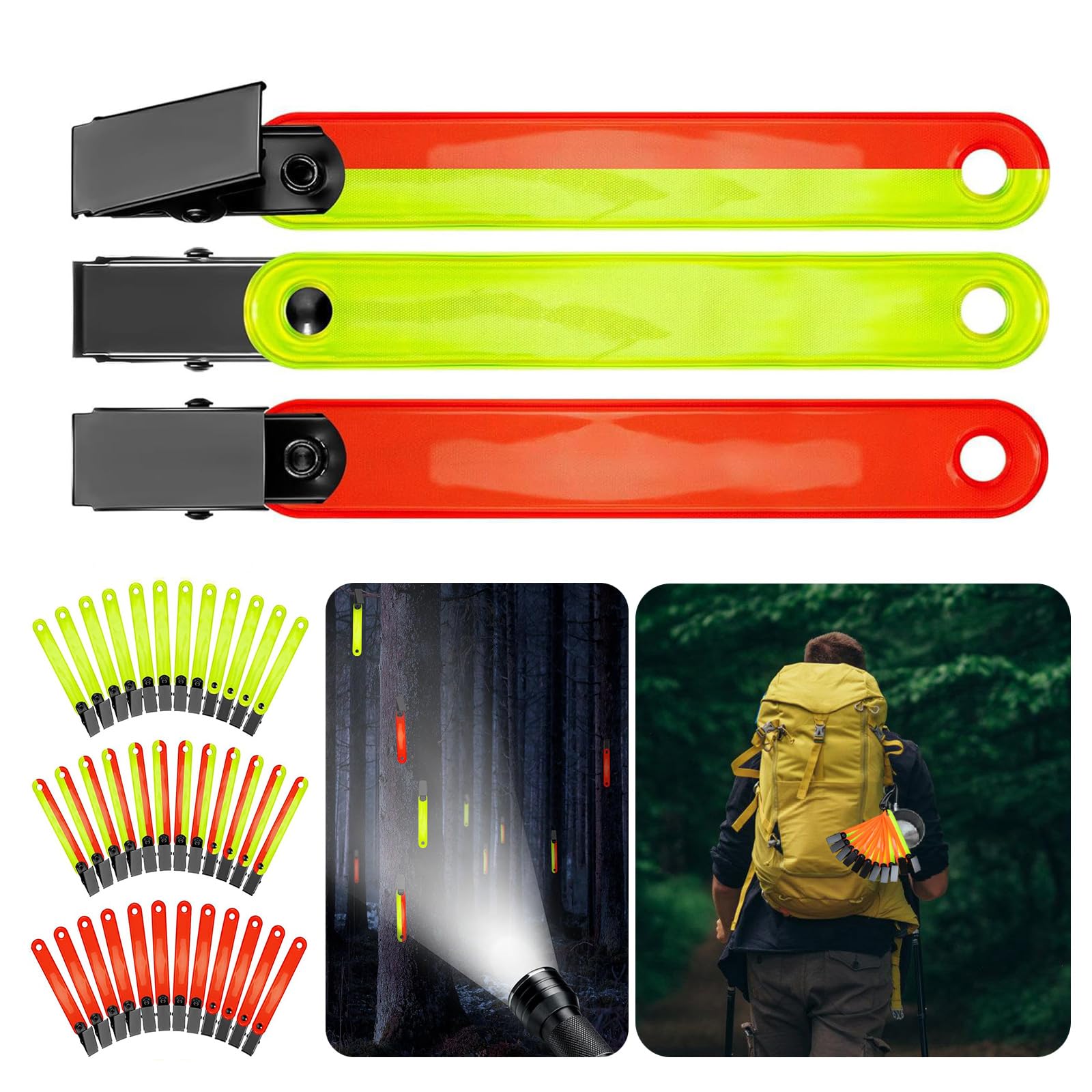 12 pz/set Riflettente Trail Marker Clip Albero Stand Caccia Ad Alta Visibilità Trail Marcatori Riflettente Trail Marcatori