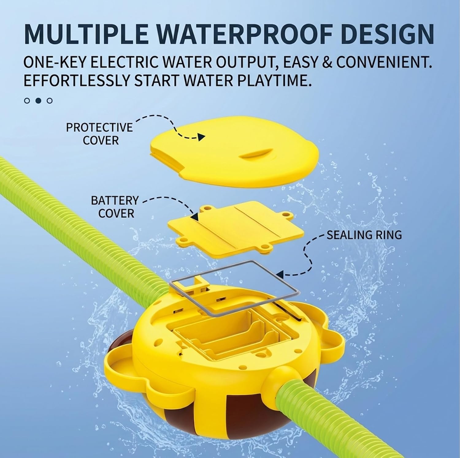 Baby Bath Sprayer, Fun Bee Shower Head for Bathtub with 360° Rotation & Strong Suction Cup, Toddler Bath Toy for Easy Rinsing.