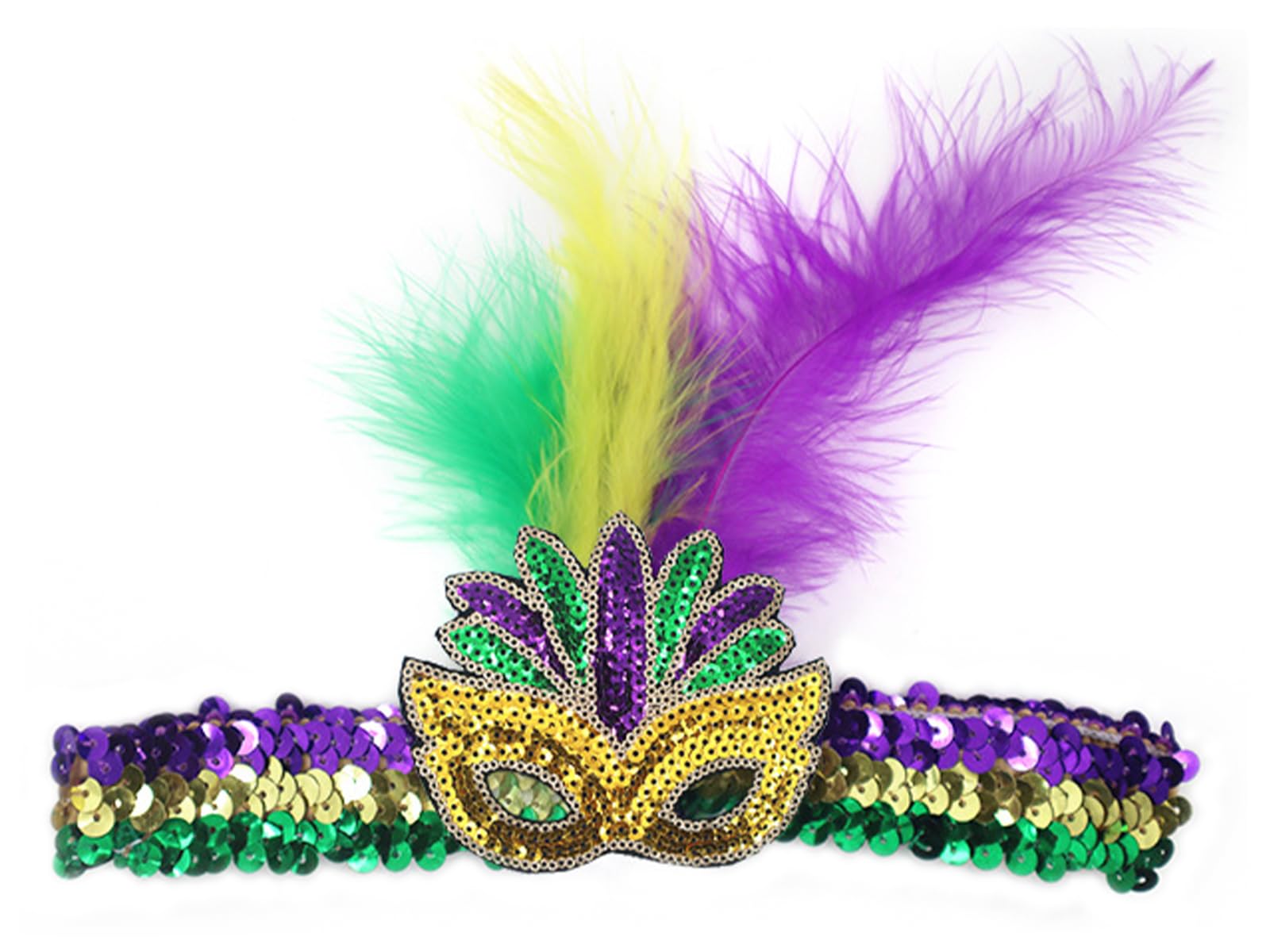 Ulalaza Carnival Feather Headpiece Showgirl Headband Roaring 20s 1920s Flapper Head Band Vintage Gatsby Party Accessories — image 1
