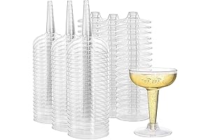 Hacaroa 4 Oz Disposable Plastic Champagne Glasses