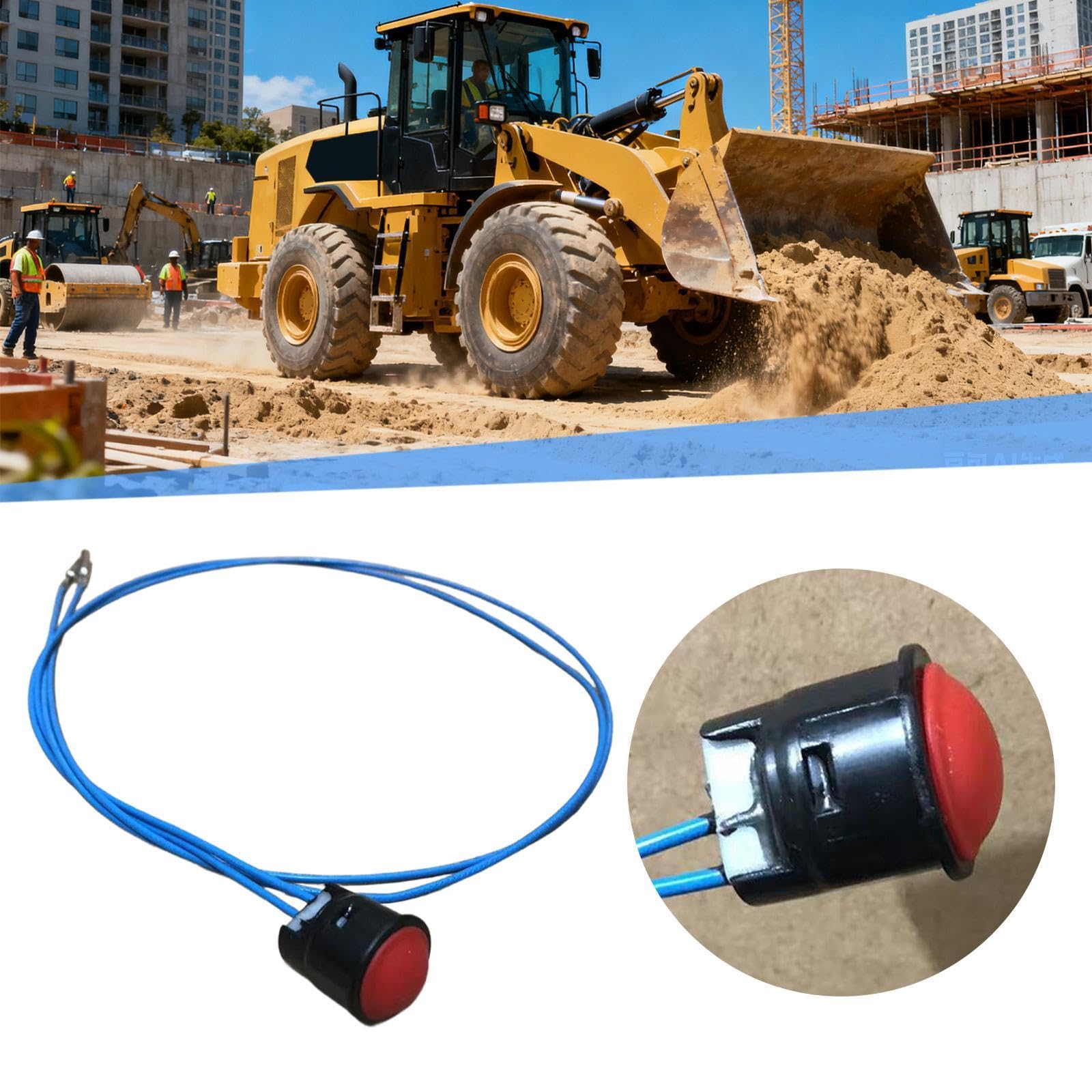 Oshhni Bouton-poussoir Filaire pour Joystick D'excavatrice, Interrupteur de Poignée de Chargeuse pour Professionnels, Fil Rouge à 2 Fils