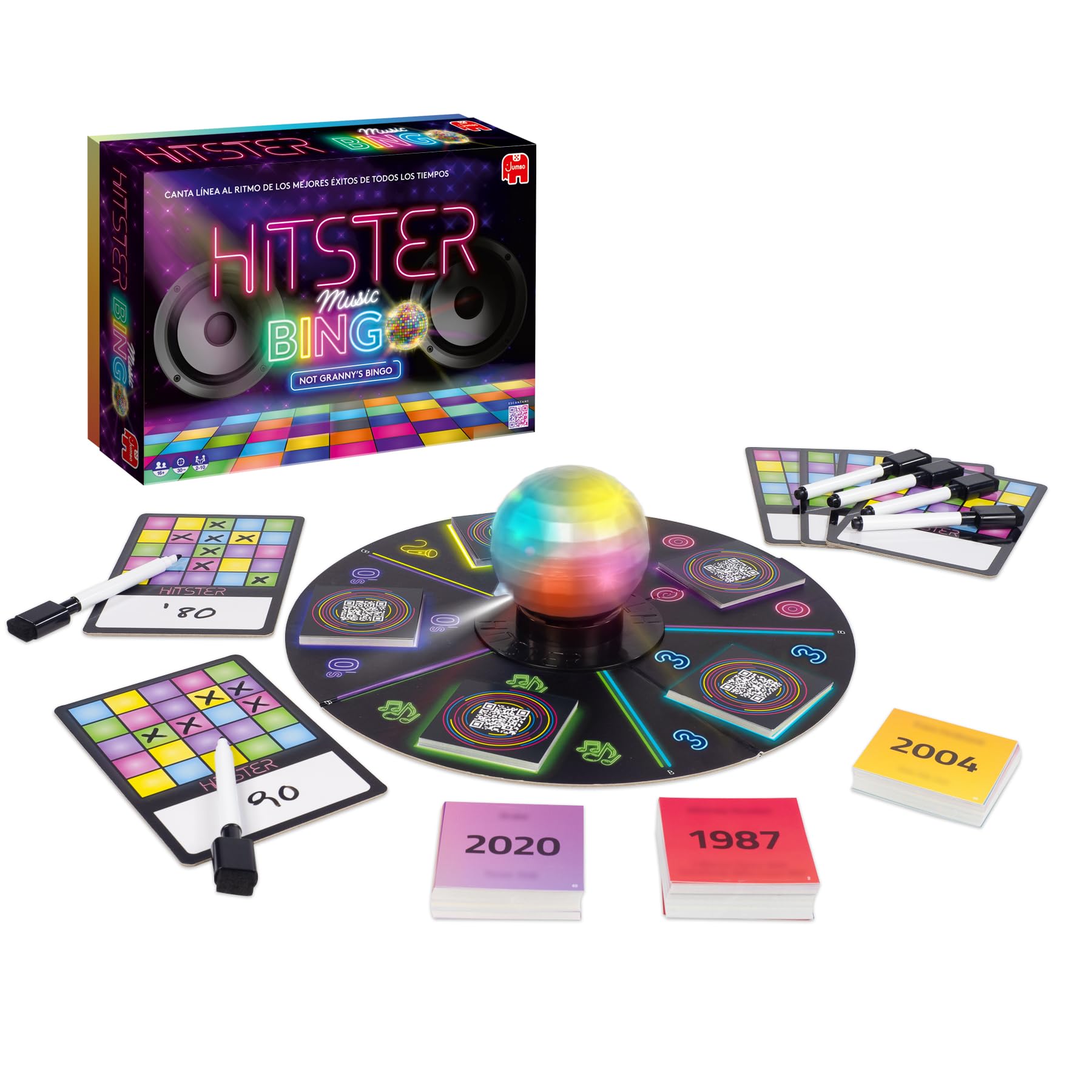 Hitster Bingo Music - Juegos de Mesa para Adultos, Juego Bingo Musical, Juego de Fiesta, de 2 a 10 Jugadores, diversión con Amigos y Familia, Español (ES)