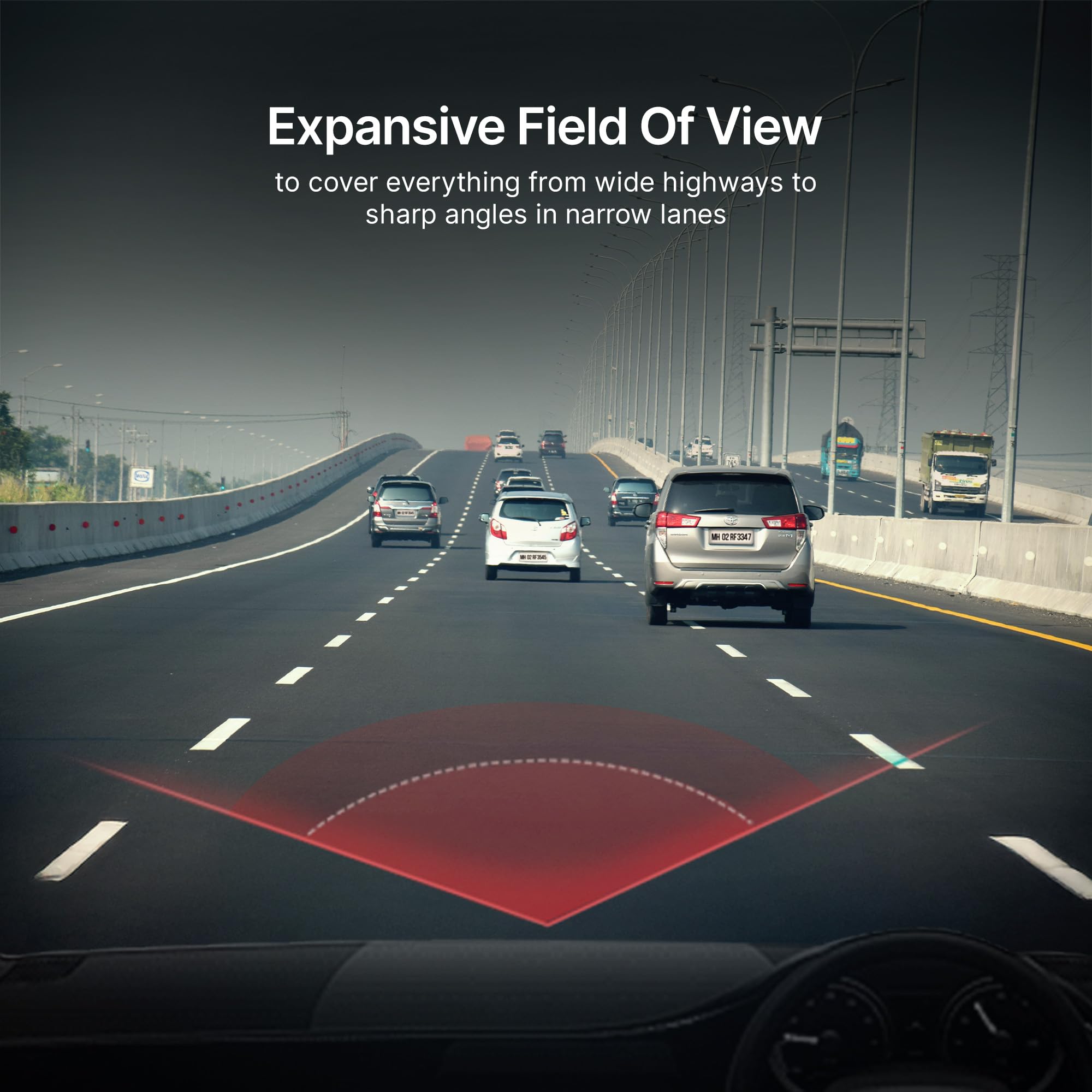 Qubo Dashcam Pro X (2026 Edition) | 2K Resolution | Doubles up as in-Cabin Camera | NightPulse Vision | Wide FOV | Supercapacitor | Built in Wi-Fi, Mic | Up to 1TB Storage | Built for Indian Roads 3