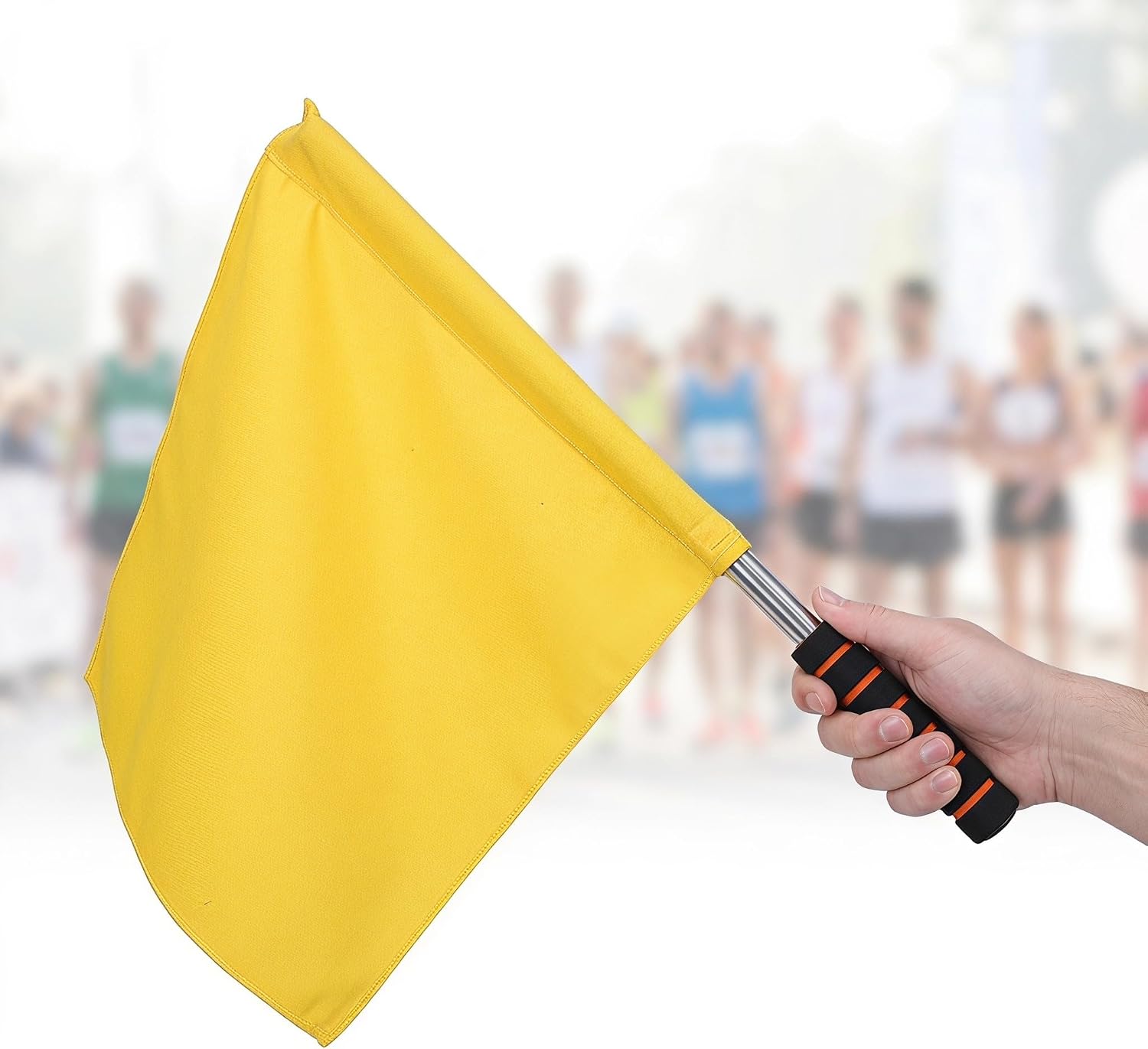 MAGICLULU Referee Flags Kit Stainless Steel Poles with High-density Polyester 4pcs and Eva Handles for Football and Volleyball for Athletic Competitions and Outdoor Fields