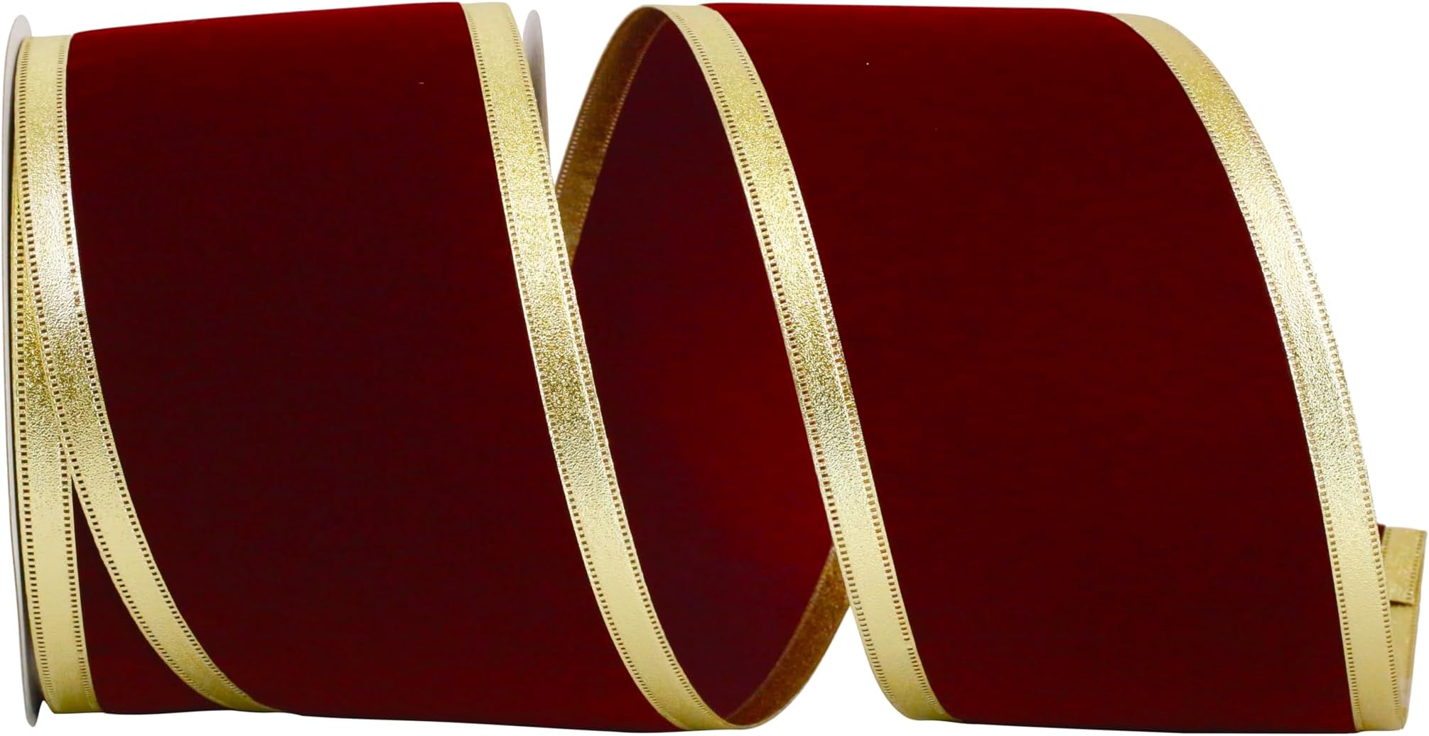 Amazon.com: Homeford Christmas Velvet Wired Edge Ribbon, Burgundy/Gold ...