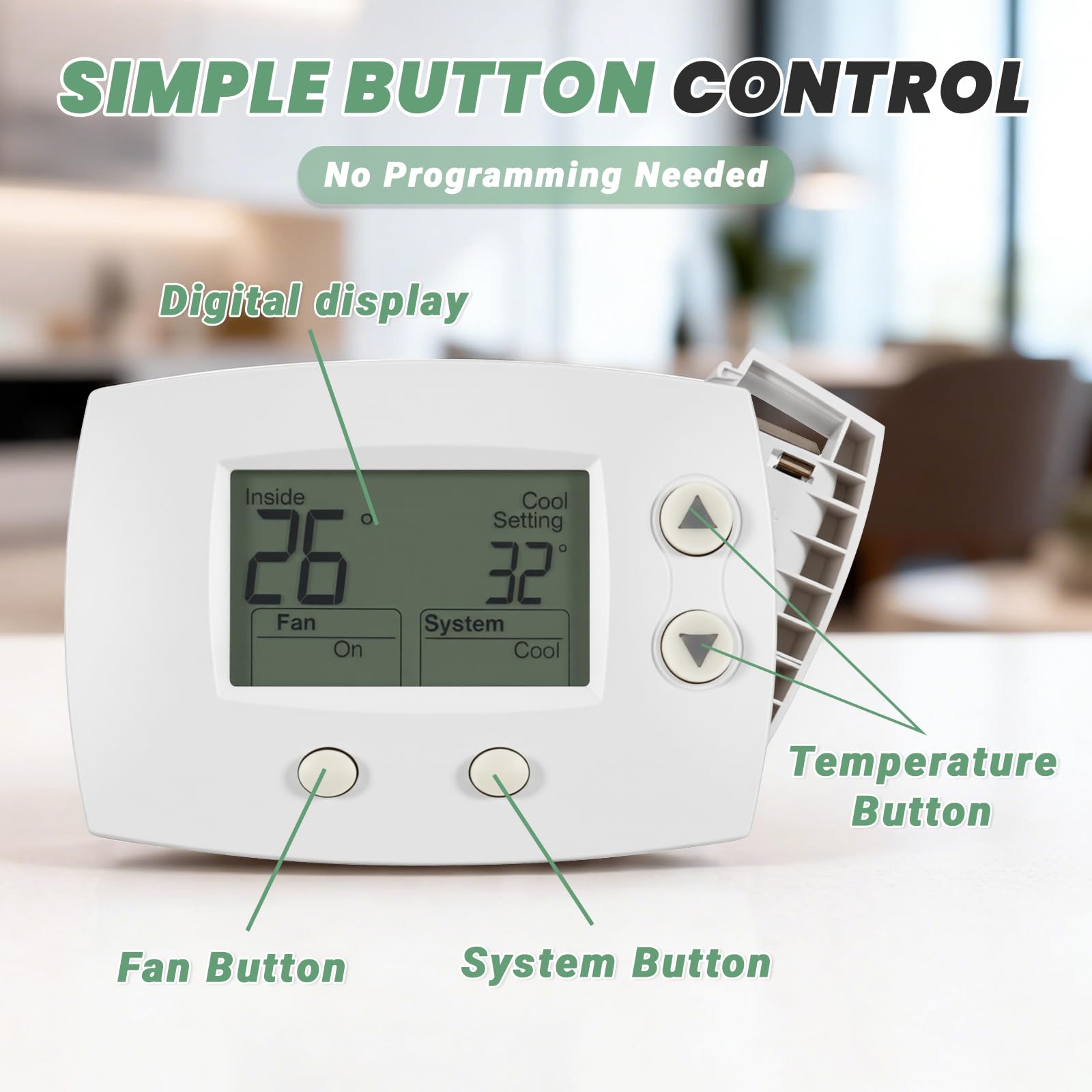 TH5220D1029 Nicht programmierbares digitales Thermostat mit