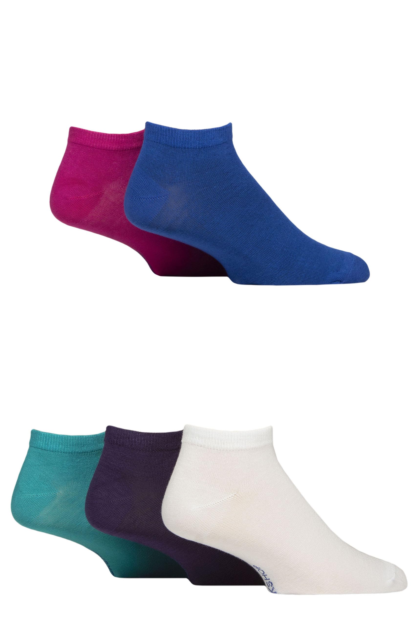 Sockshop Men's Jewels Bamboo Trainer Socks - Striped And Plain, Soft, Low, Bright, Colourful, Breathable Multipack Of 5 Size 7-11 (Uk, Numeric, 7, 11, Regular, Regular, )