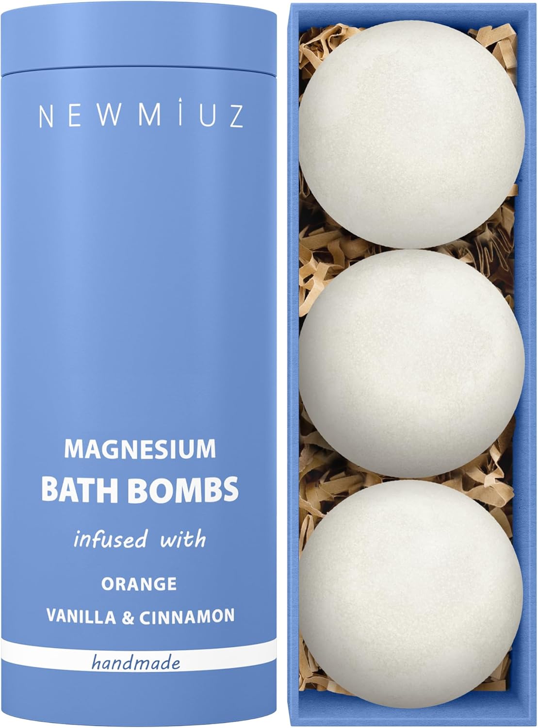Magnesium Bath Bombs Post Workout Recovery Sore Muscles Tension Epsom Salt Luxury Bubble Bath Spa Essential Oil Infused Bath Bombs Vanilla Cinnamon Orange Perfect Stocking Stuffers Gift
