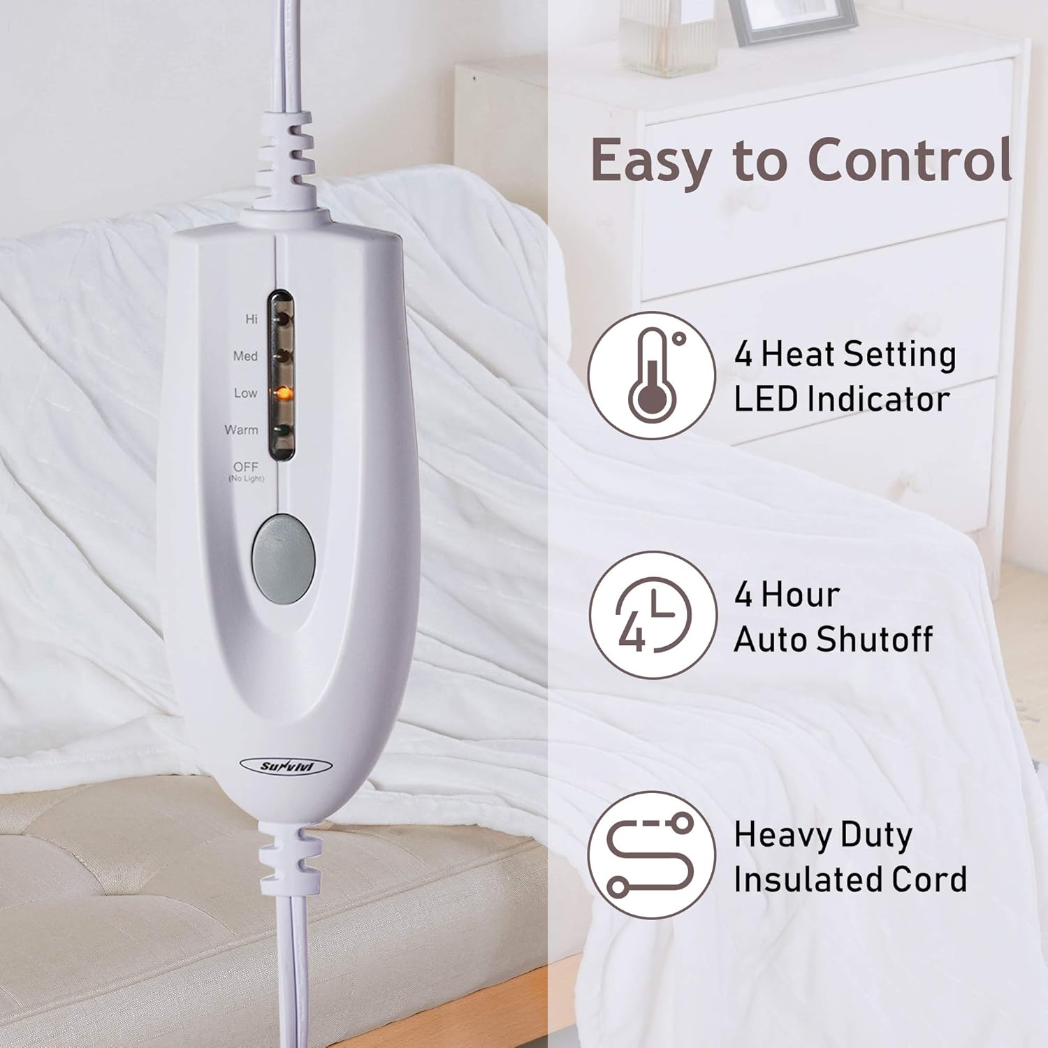 Review Heated Throw Blanket (50" x 60") with 220g DoubleLayer Soft