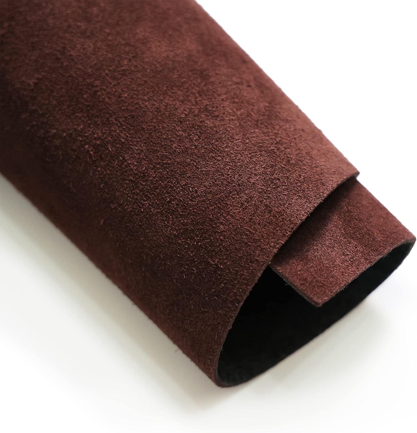 Suede Leather Square, Leather Sheet, Pre-Cut Pieces for Crafting, Tooling, Sewing, Coffee Dark Brown, 1.88mm, 14"x14"