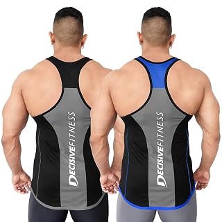 DECISIVE Men's Slim Fit Vest (2X-3TON-GR&BL-M_Black, Grey, Blue_M)