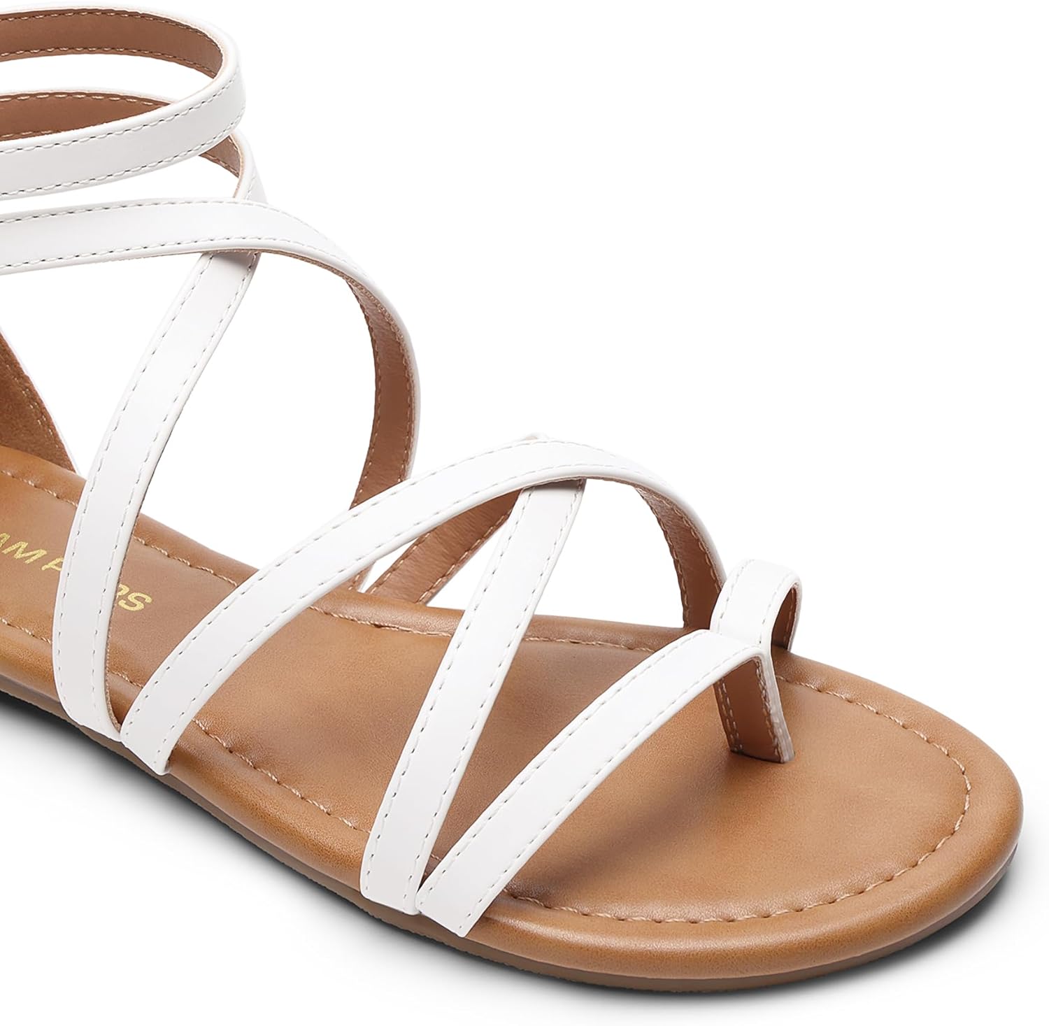 DREAM PAIRS Women's Dressy Gladiator Summer Cross Strappy Sandals Comfort Flat Casual Beach Fisherman Thong sandals - Image 7