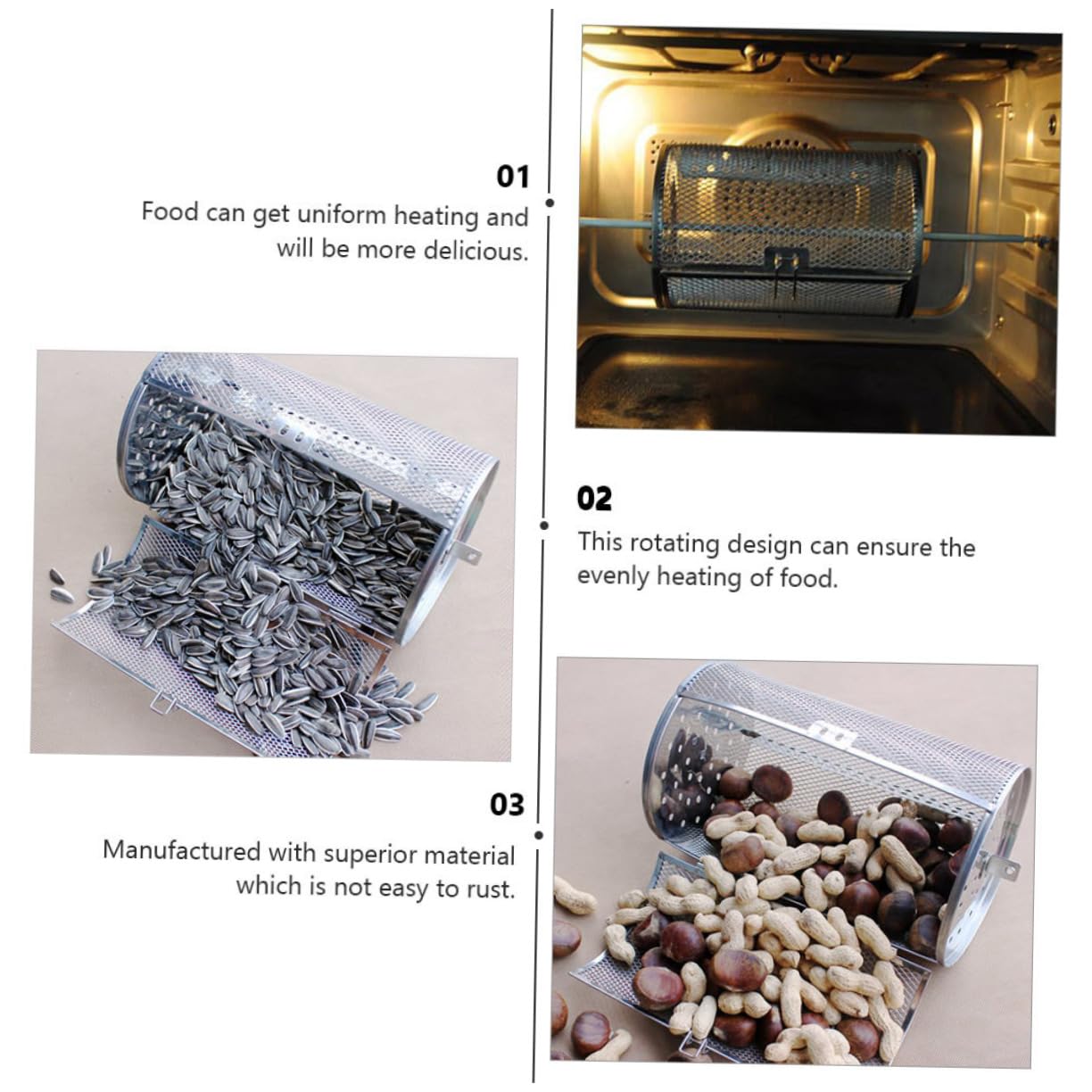 HANABASS Cestino Per Metallo Antiruggine Cestello Per Arrostire Carne e Verdure Accessorio Pratico Per Barbecue e Cottura Al Forno