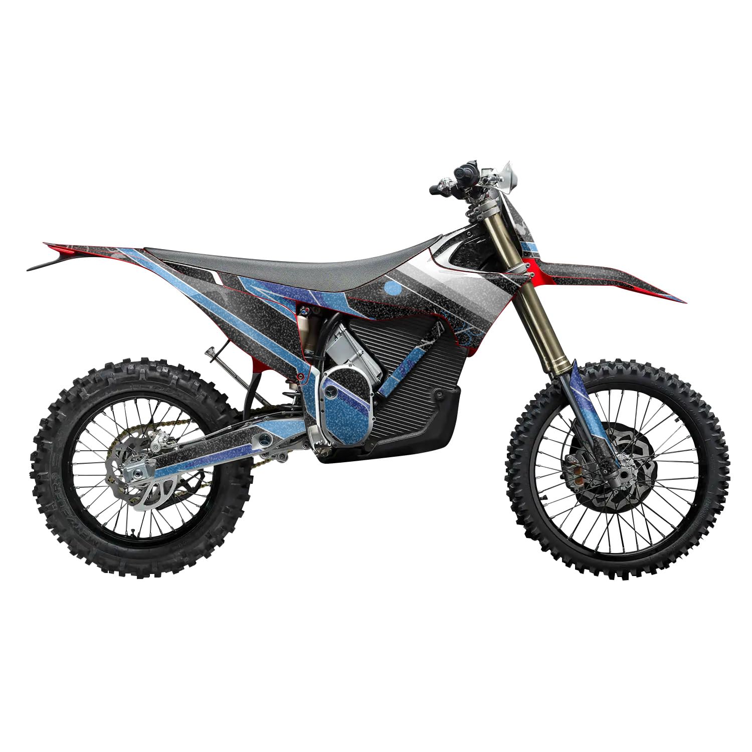 Glossy Glitter Stark Varg MX 2023-2025 Graphics Kit Wrap - Racing Chaos Blue - Varg MX Skin - Premium 3M Vinyl Protective Wrap Decal Cover - Easy to Apply | Crafted in The USA by MightySkins