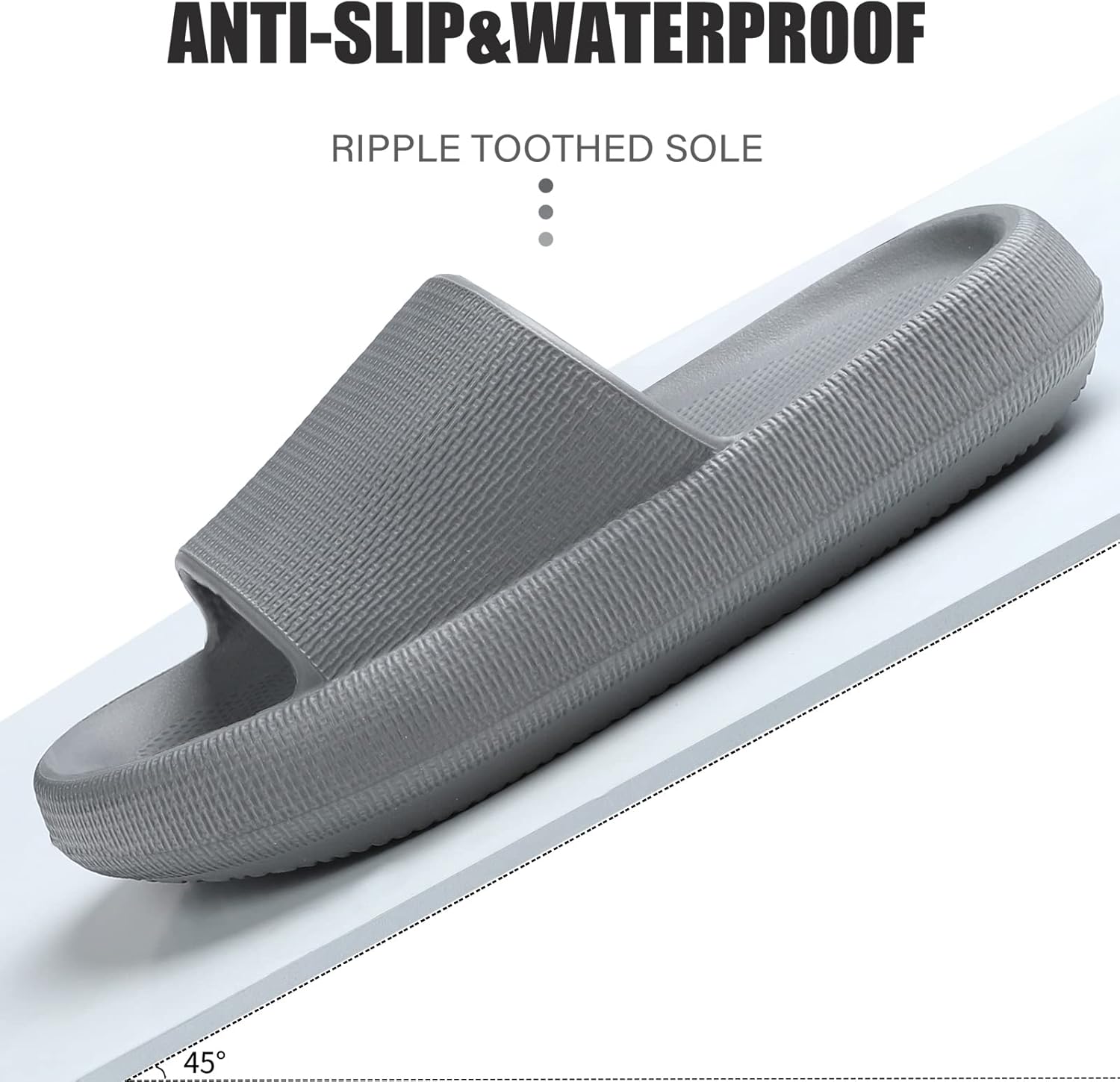 Cloud Slides for Women Men Quickly Dry Non-Slip Pillow Sandals, Soft Thick Sole Indoor and Outdoor Shower Slippers - Image 5