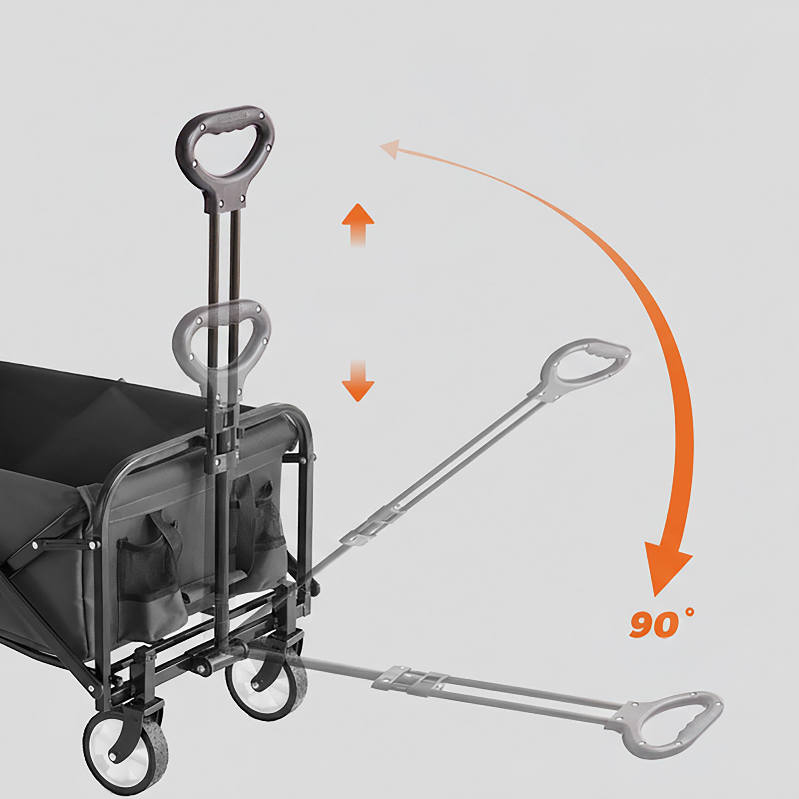 Relaxdays Chariot Pliant 100 kg, poignée télescopique, Tissu Oxford, pour Courses, Camping & Plage, Gris 89x50x72 cm