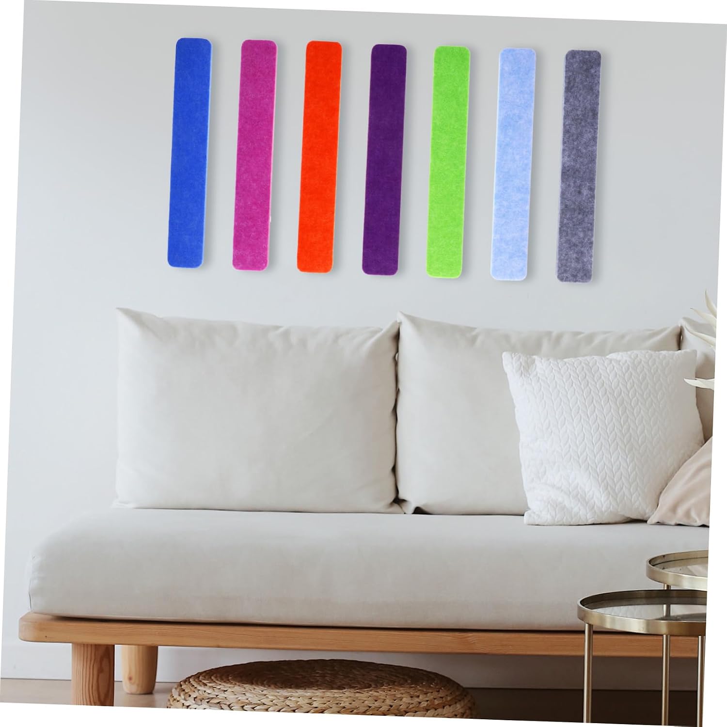 Felt Pin Board Set 7pcs Strip Bulletin Board for School Office Wall Mounting
