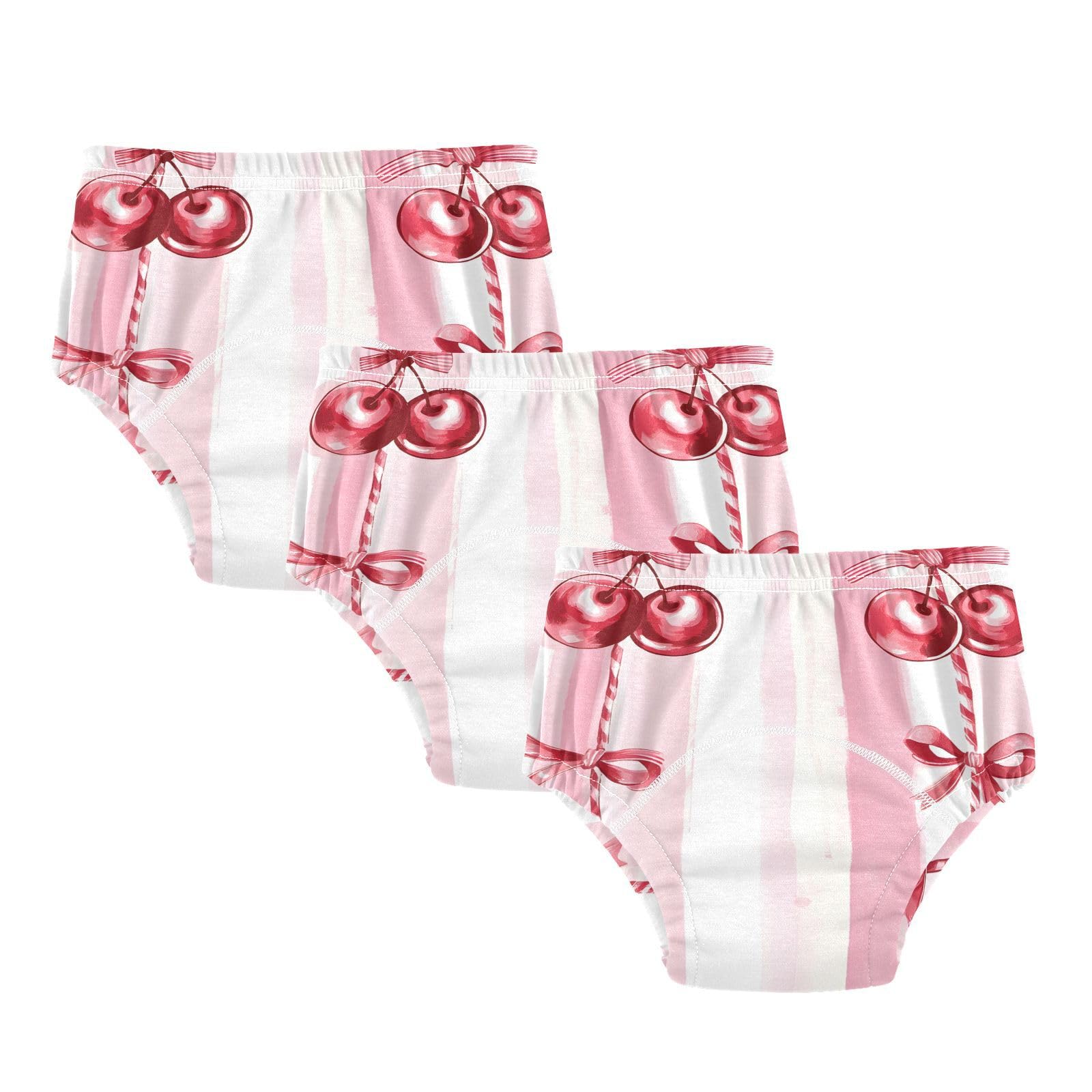 Coikll Red Cherries Tied with Bows Toddler Training Underwear Waterproof Baby Pee Pants -3T