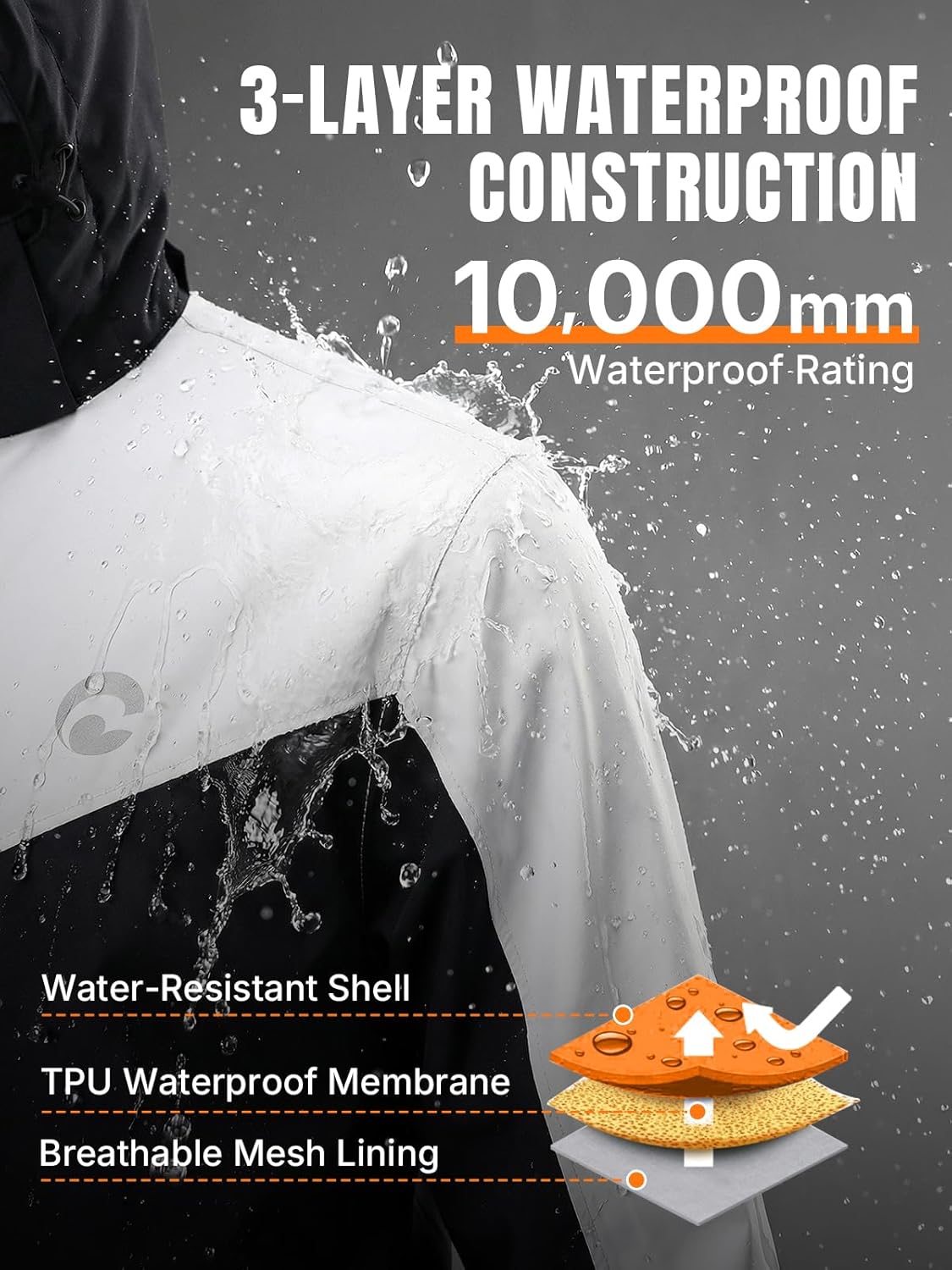 Motorcycle Rain Suit for Men & Women Waterproof Jacket & Pants, Motorcycle Fishing Riding Working Bike Hunting Camping - Image 3