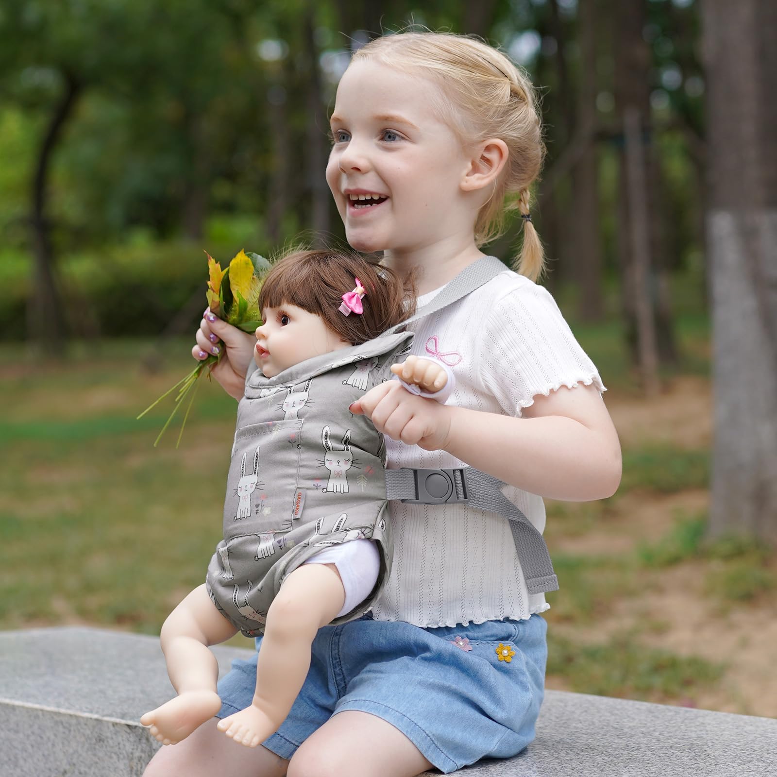 GAGAKU Babypoppendraagzak, voor kleine meisjes, babydraagzak voor poppen, reborn-babypop, peuters van 1-3 jaar oud, paars GAGAKU Babypoppendraagzak, voor kleine meisjes, babydraagzak voor poppen, reborn-babypop, peuters van 1-3 jaar oud, paars