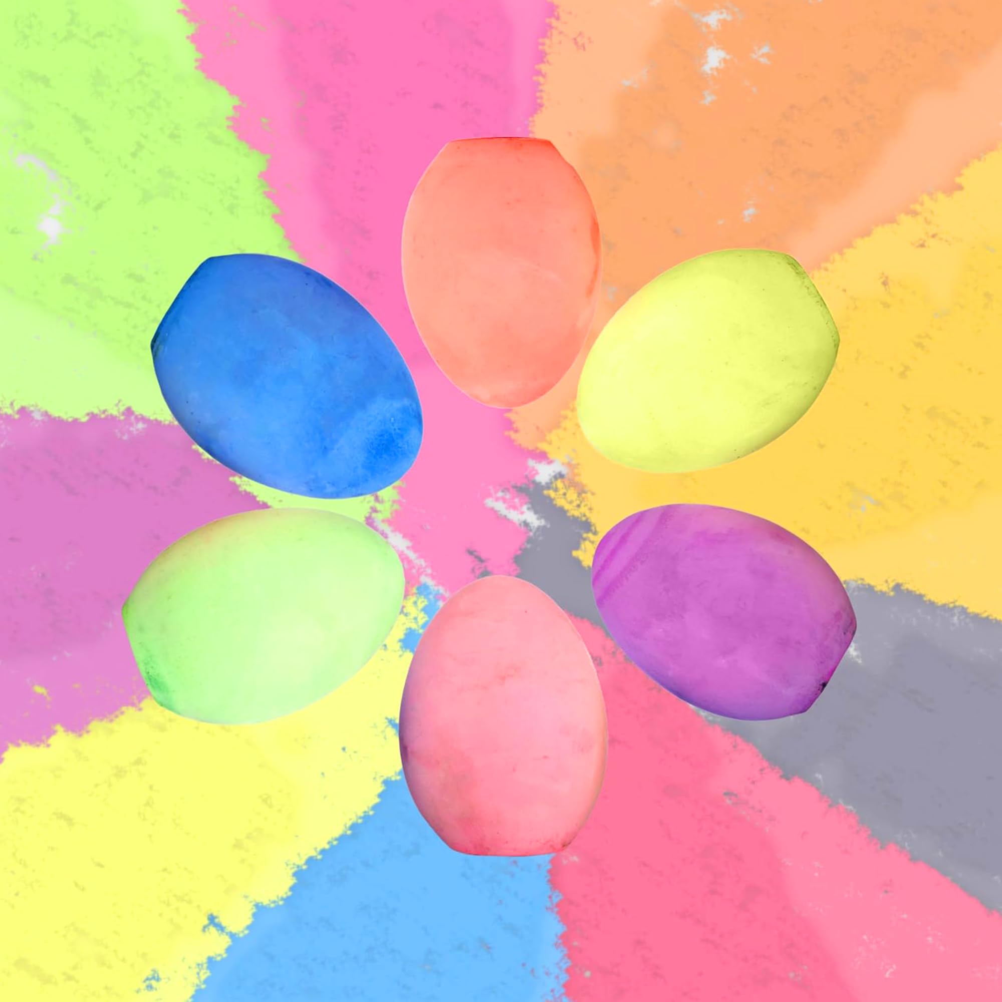 Kid Made Modern Set di gessetti per bambini, lavabili, colorati al neon, per giochi all'aperto e lavagna artistica, età 3+ (6 pezzi, multicolore)
