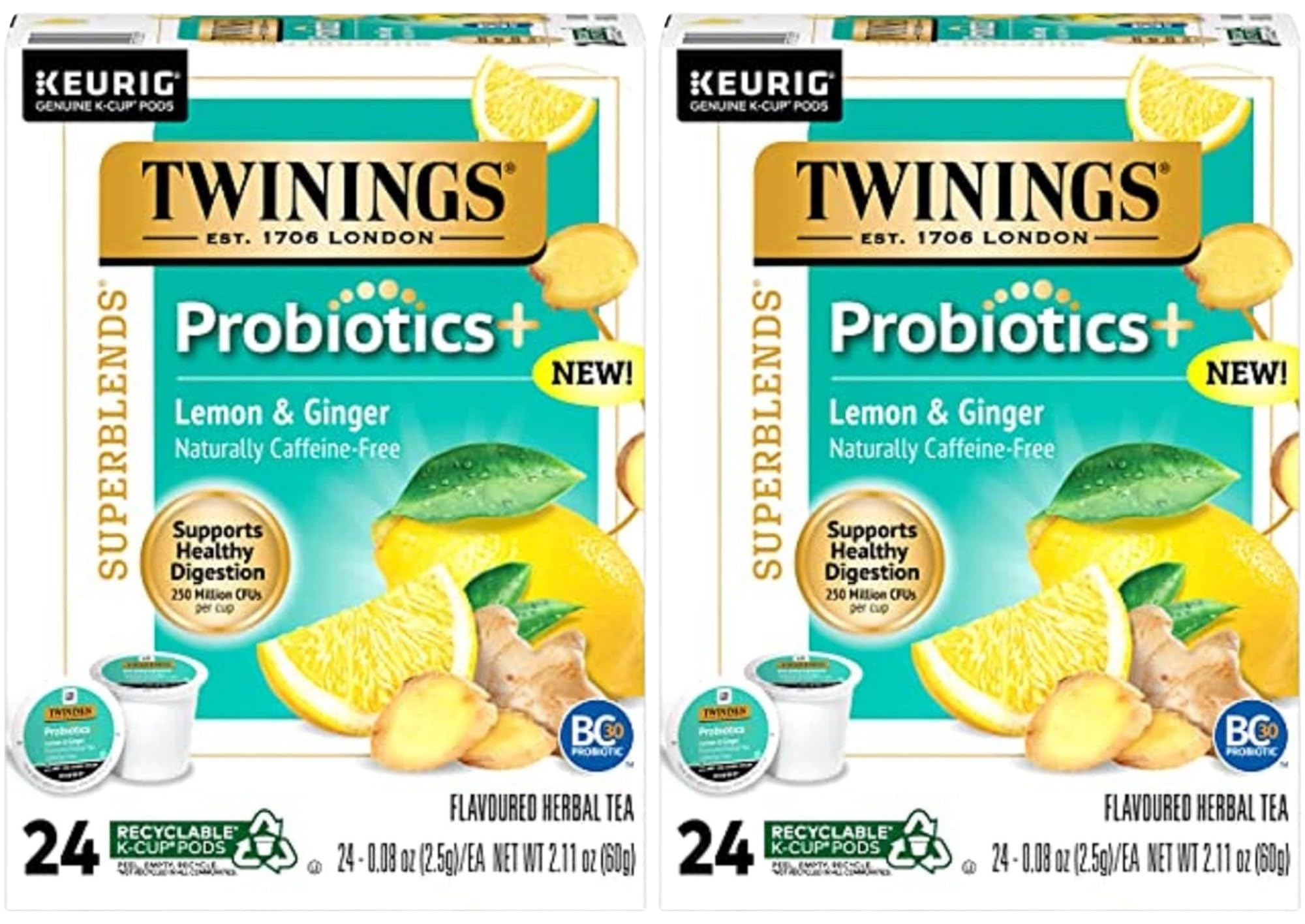 Amazon.com : Twinings Probiotics Lemon & Ginger Herbal Tea
