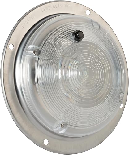 Grote 61821 Luz domo transparente de montaje en superficie de 6 pulgadas con interruptor